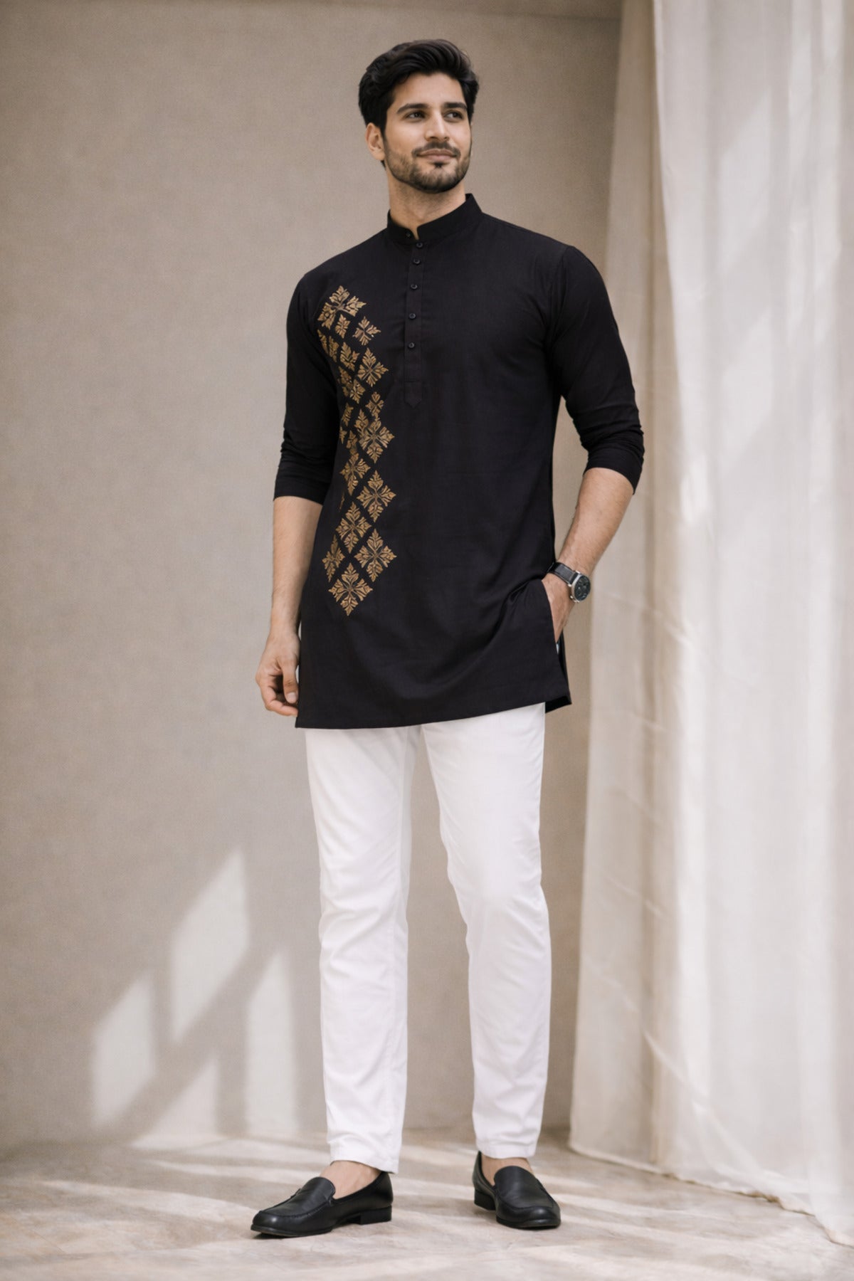 Tattva Men Premium Cotton Printed Straight Kurta