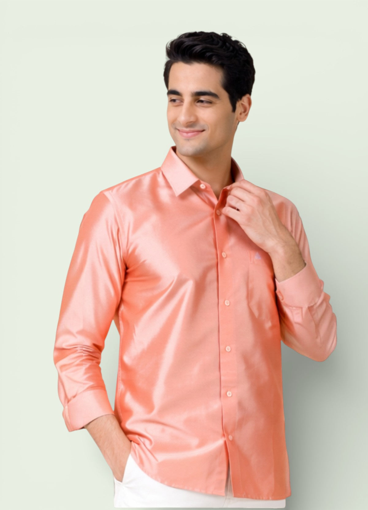 Tattva Men Solid Premium Polyester Casual Shirt