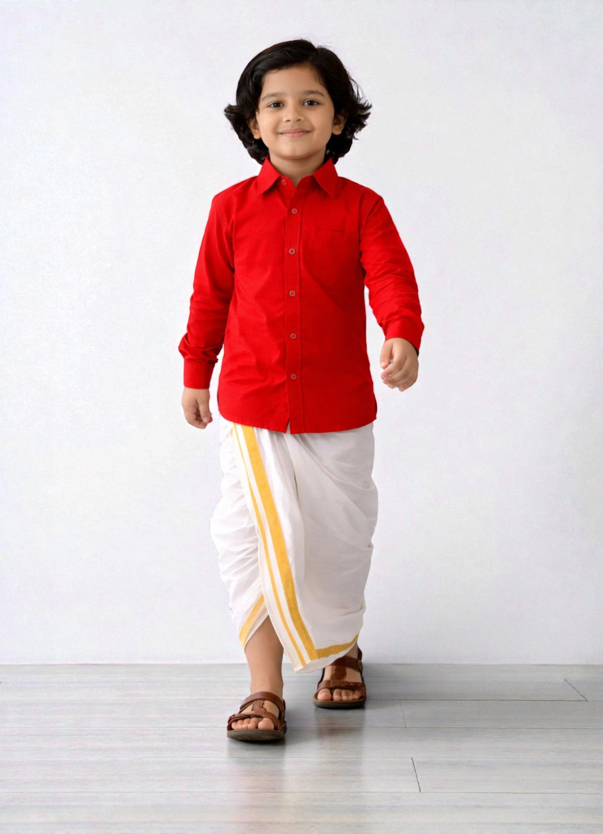 TATTVA Boys Solid Cotton Full Sleeves Shirt