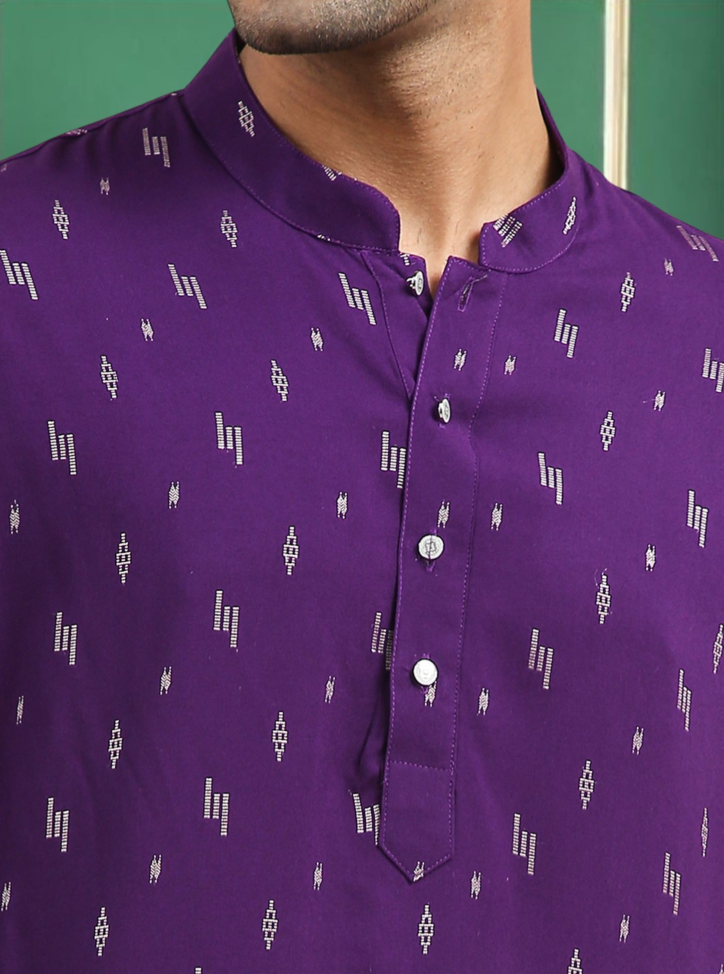 Tattva Violet Toned Printed Cotton Short Kurta