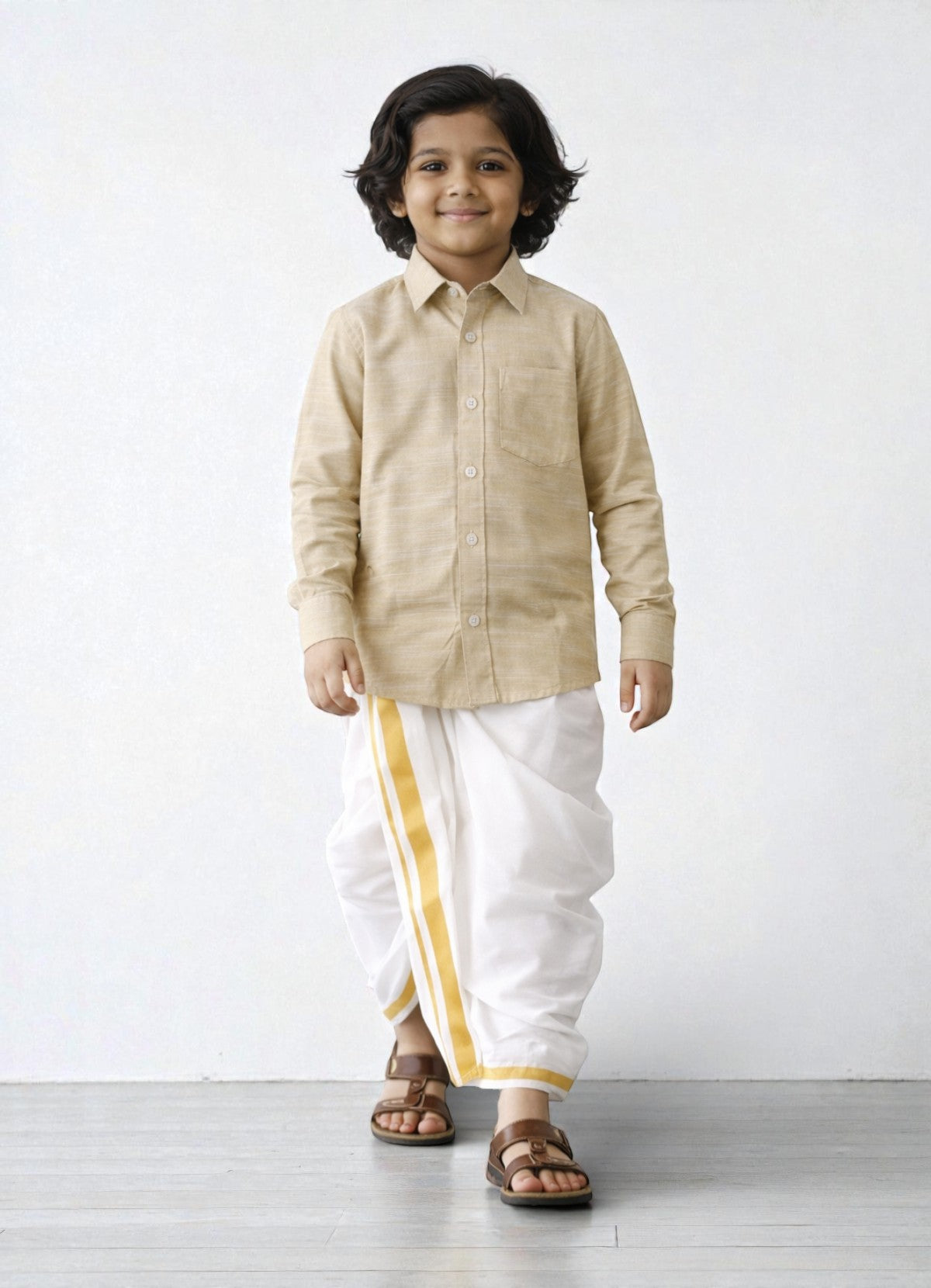 TATTVA Boys Solid Cotton Full Sleeves Shirt