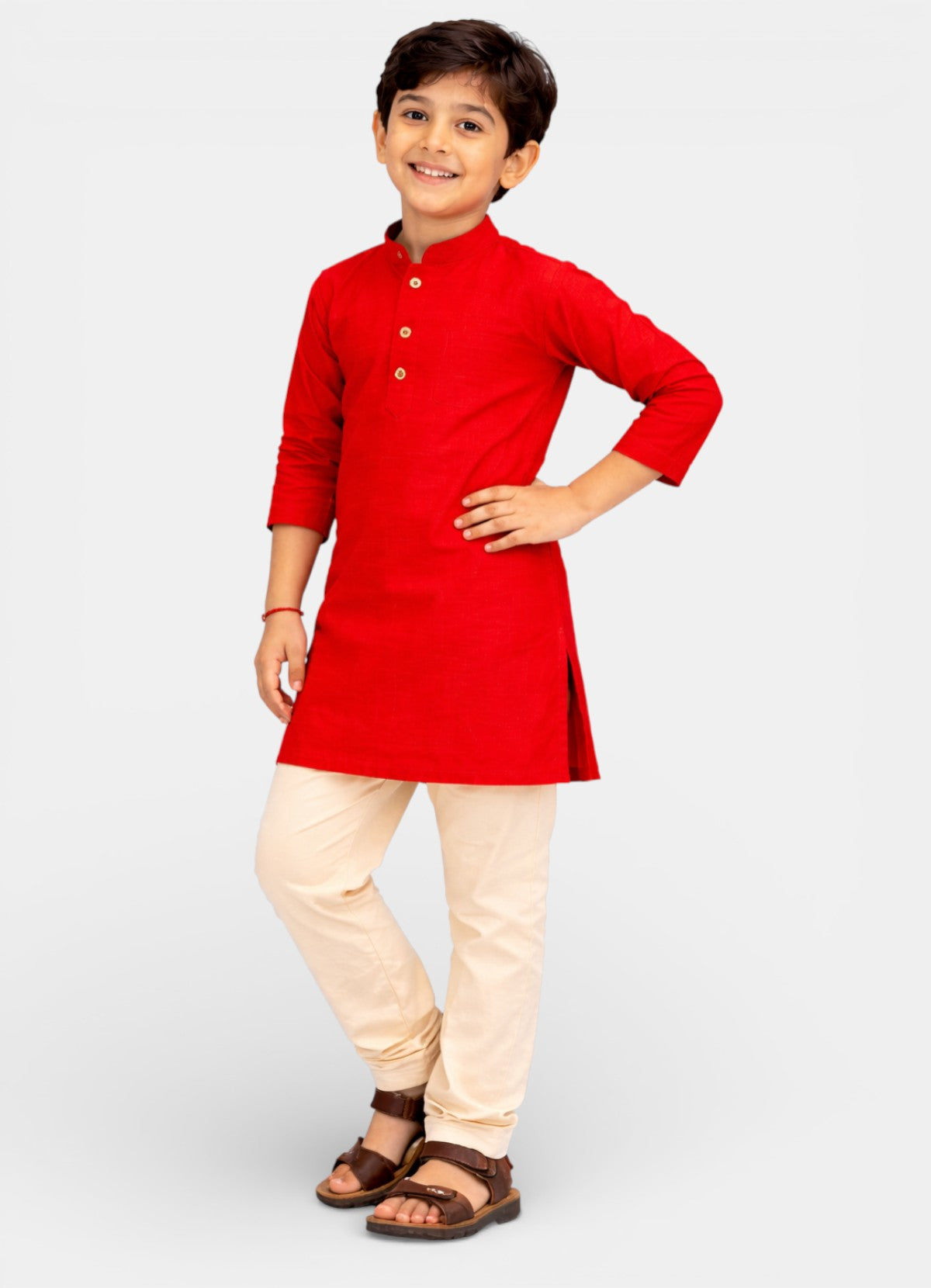 TATTVA Boys Cotton Solid Ethnic Kurta