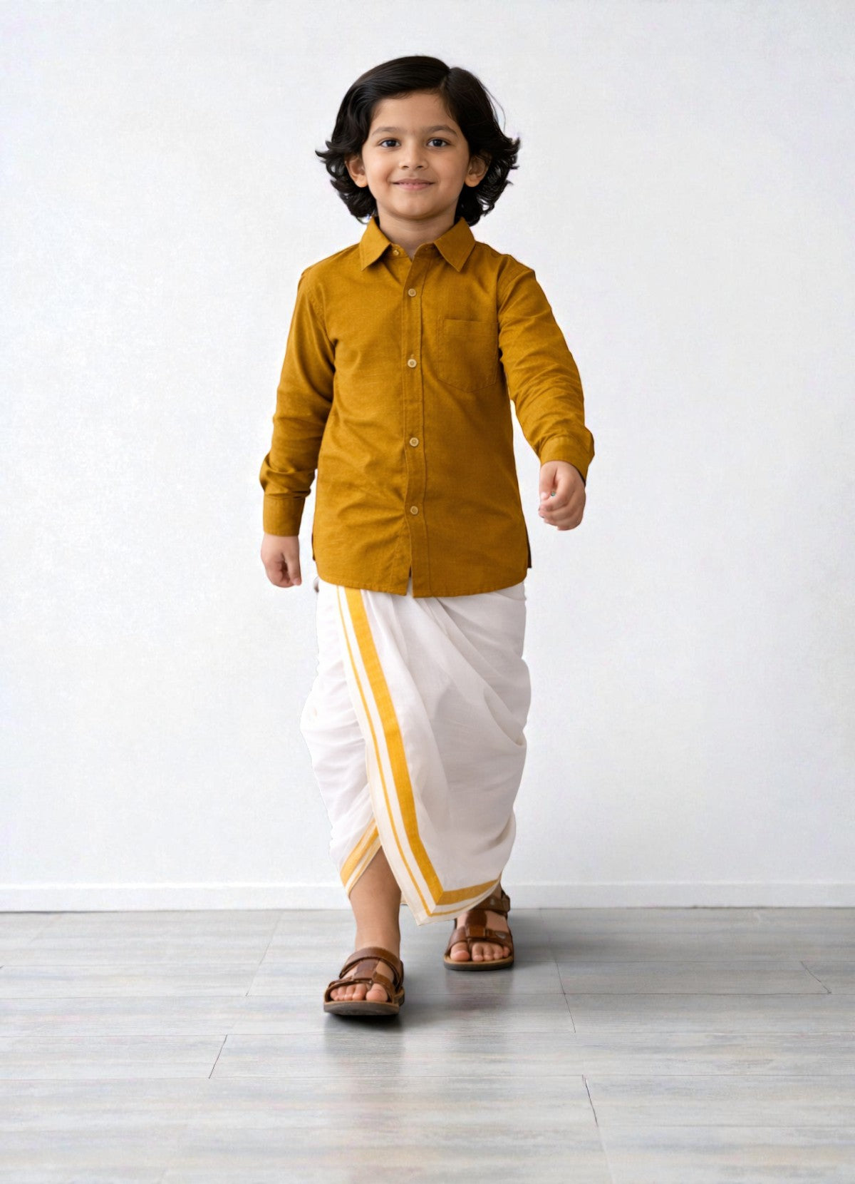 TATTVA Boys Solid Cotton Full Sleeves Shirt
