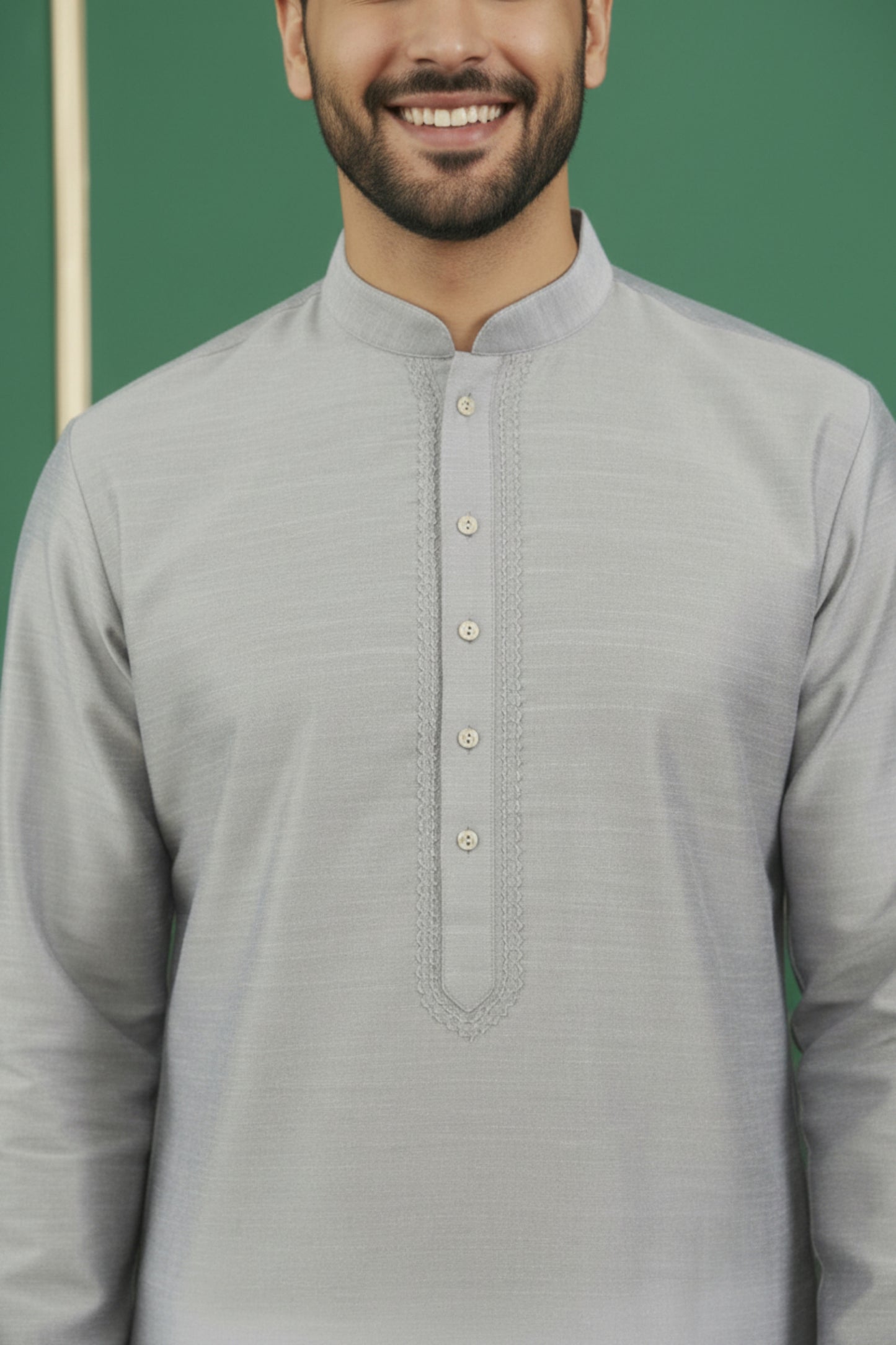 Tattva Men Embroidered Solid Short Kurta