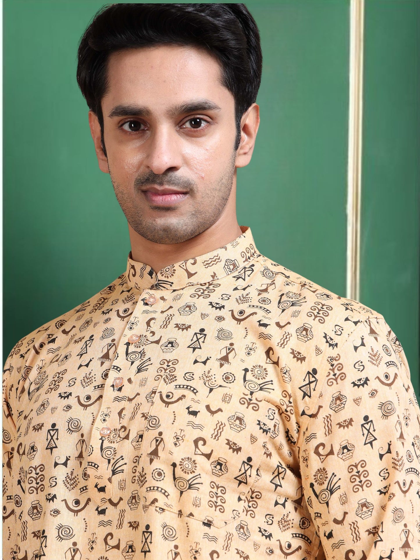Tattva Men Printed Super Short Kurta