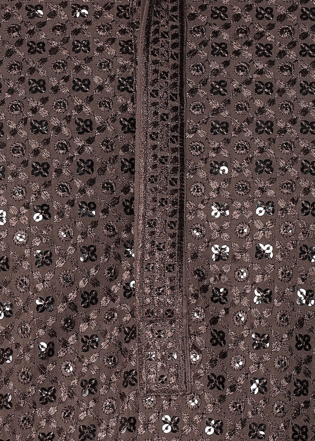 Tattva Chocolate Toned Sequined Thread Work Long Kurta With Pyjama