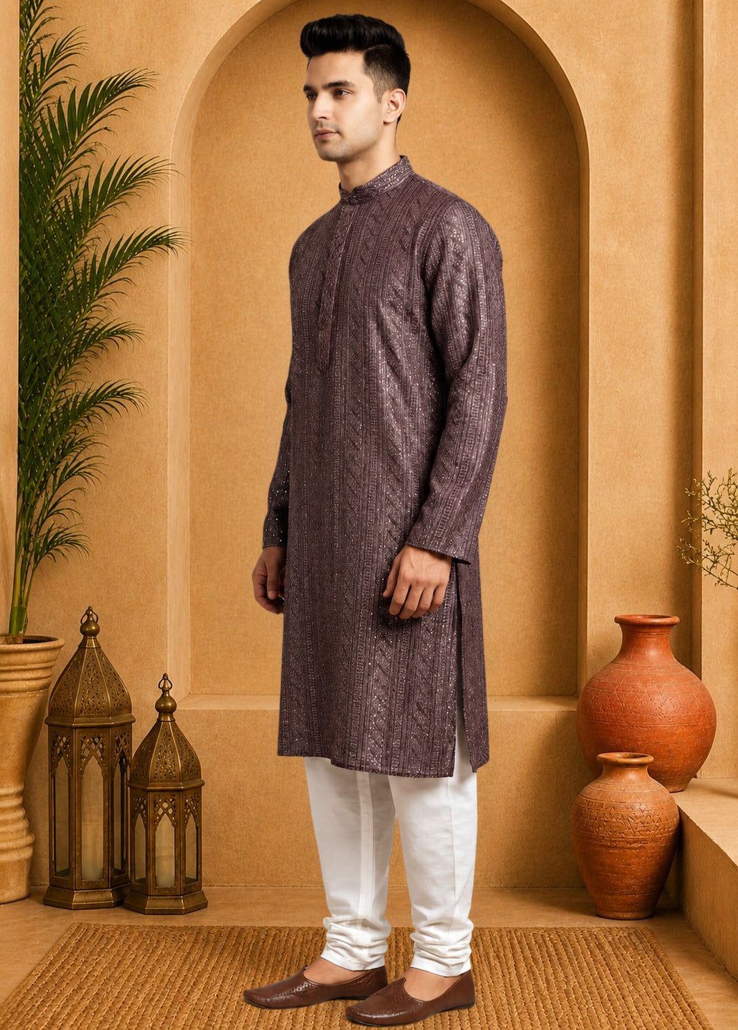 Tattva Men Printed Regular Kurta with Pyjama