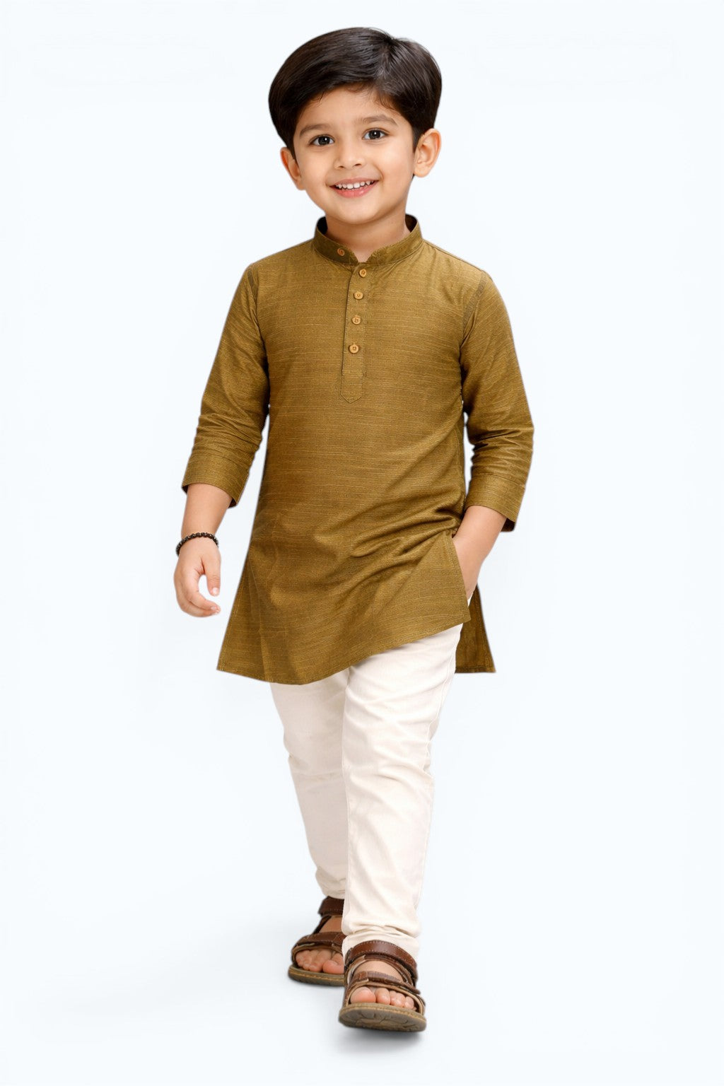 TATTVA Boys Cotton Solid Ethnic Kurta