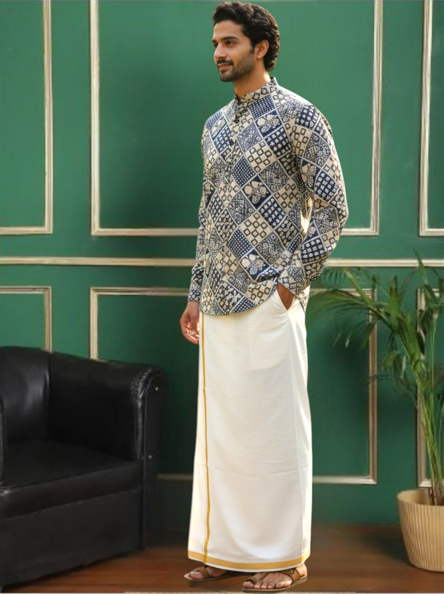 Tattva Men Printed Super Short Kurta