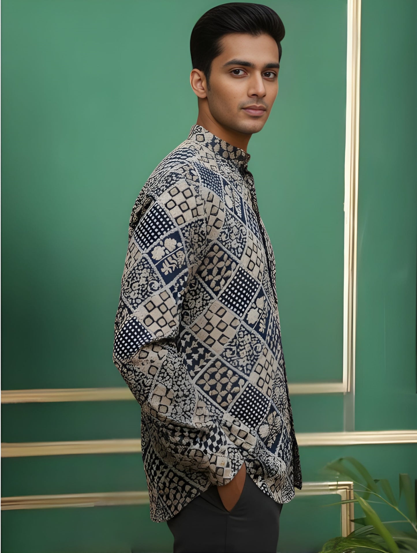 Tattva Men Printed Super Short Kurta