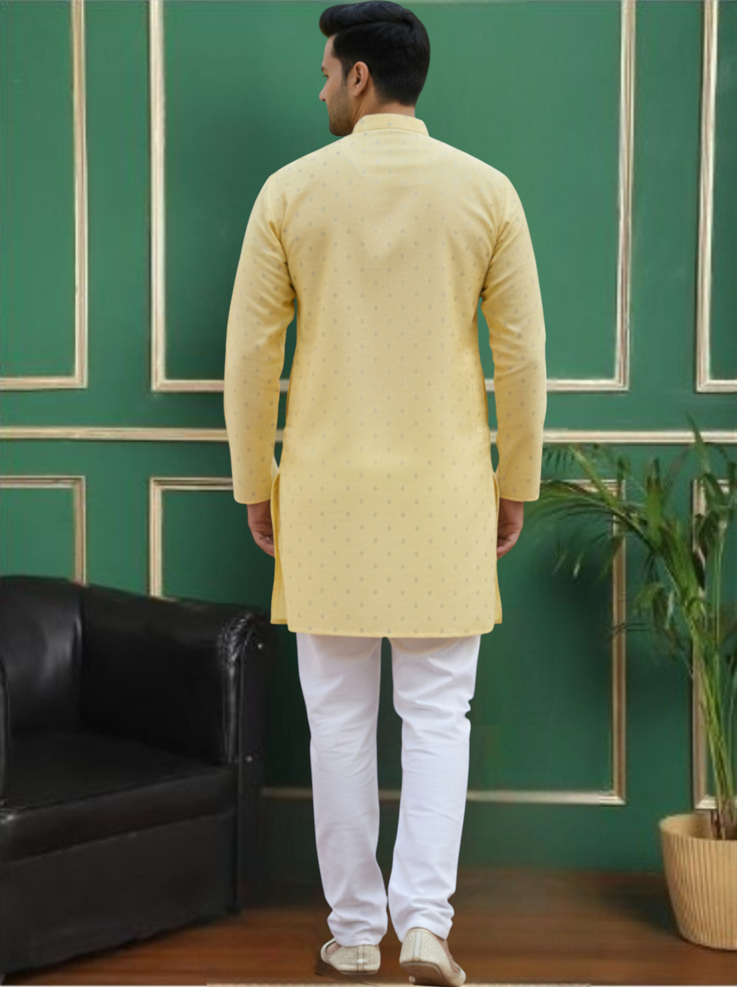 Tattva Men Ethnic Motif Straight Short Kurta