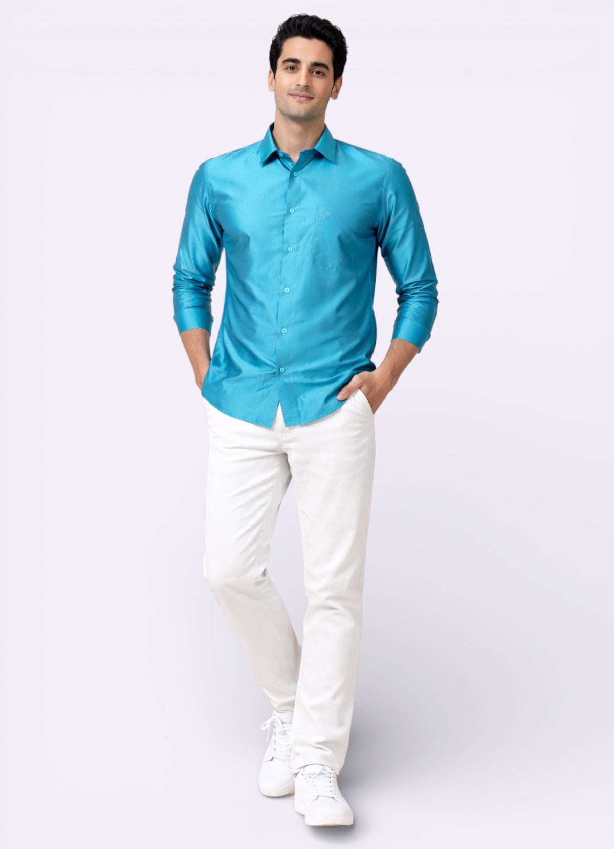 Tattva Men Solid Premium Polyester Casual Shirt