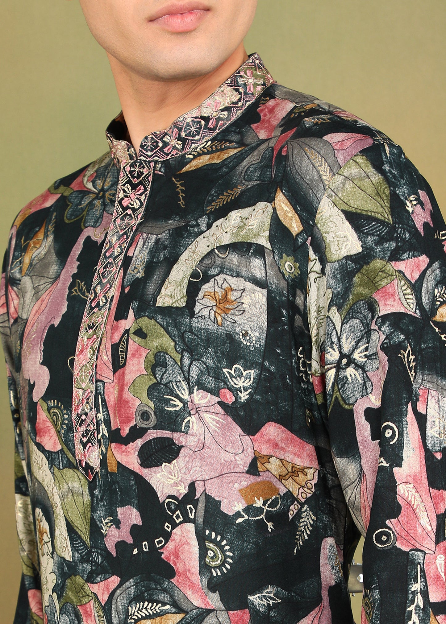 Tattva Men Abstract Printed Kurta Pyjama Set