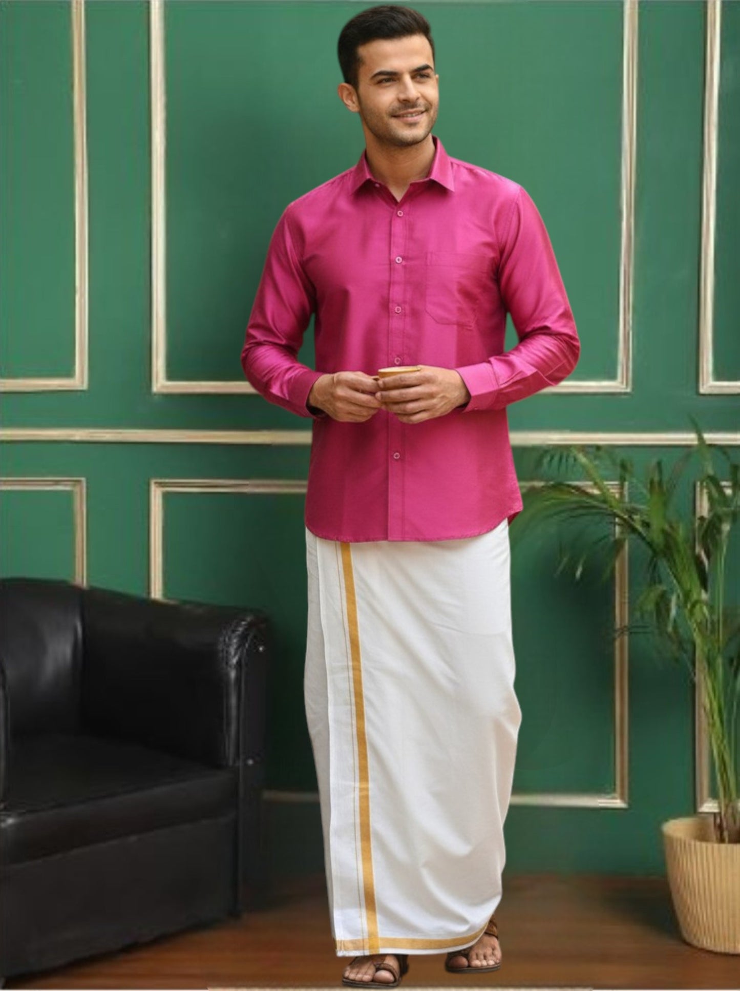 Tattva Pink Solid Regular Shirt