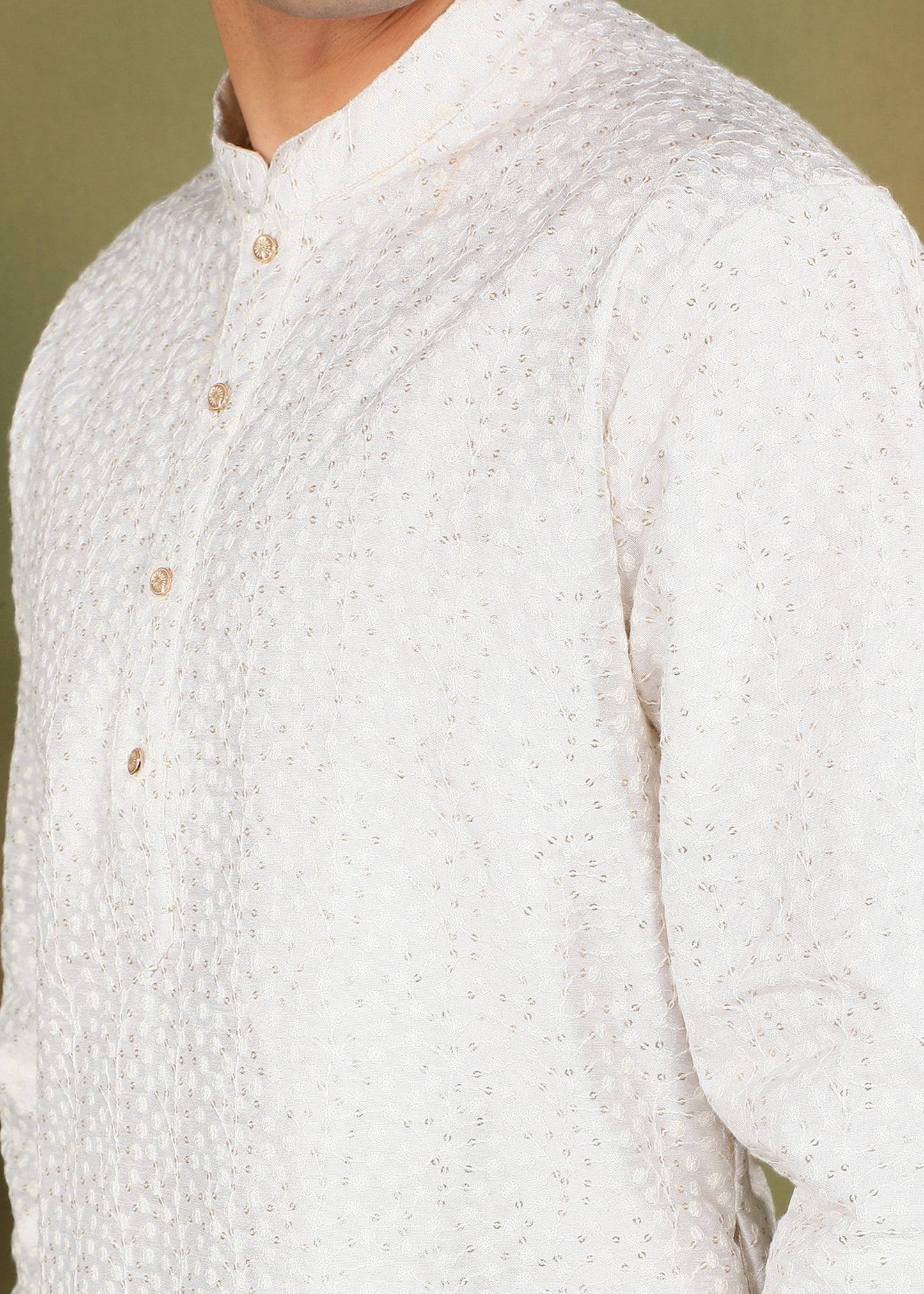Tattva Men White Short Kurta