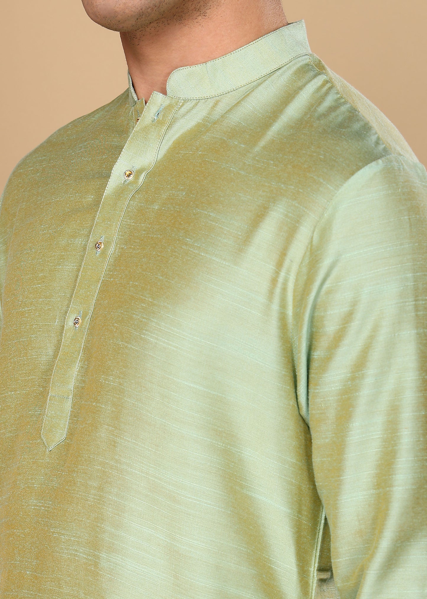 Tattva Olive Toned Solid Short Straight Kurta