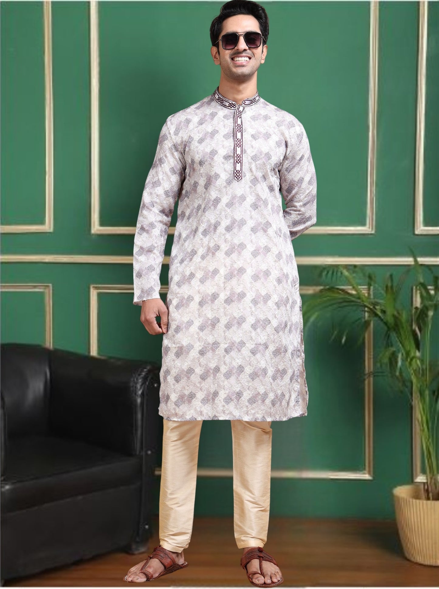 Tattva Men Empire Sequinned Kurta with Pyjamas