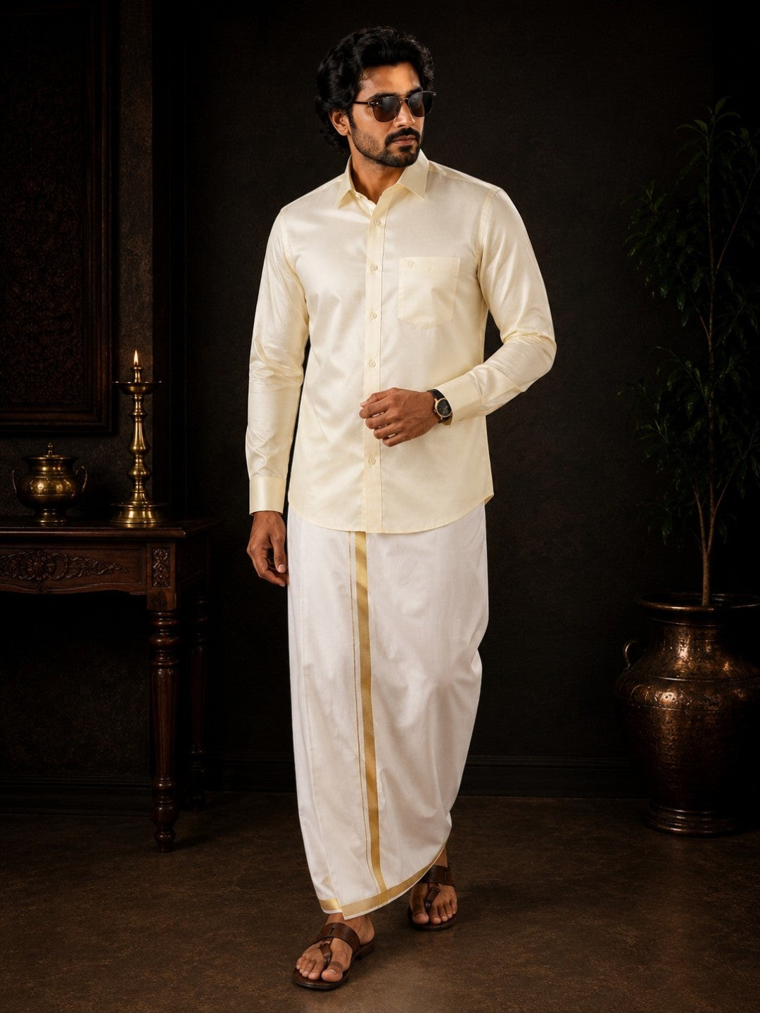 Tattva Mens White Solid Shirt
