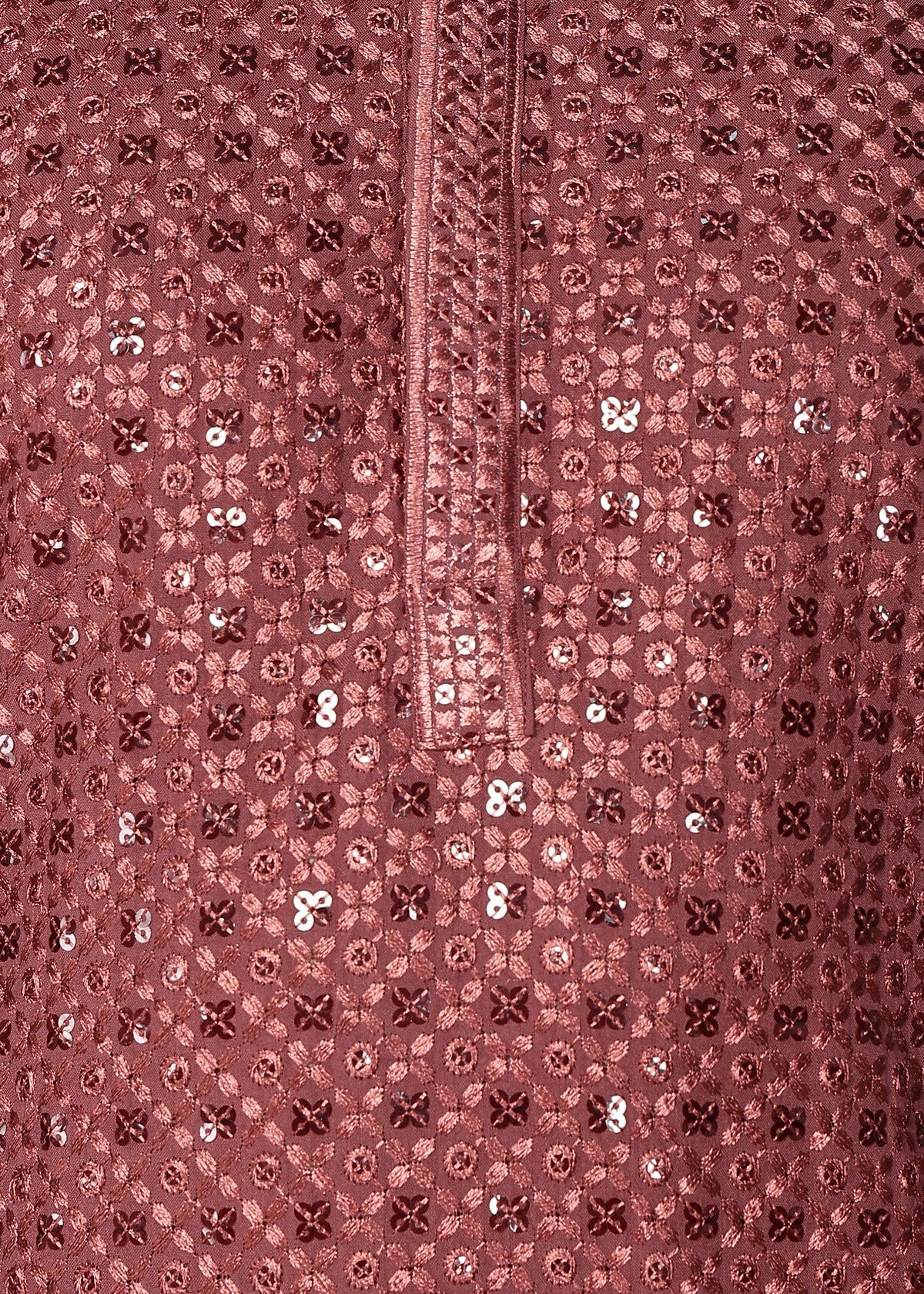 Tattva Burgundy Toned Sequined Thread Work Long Kurta With Pyjama