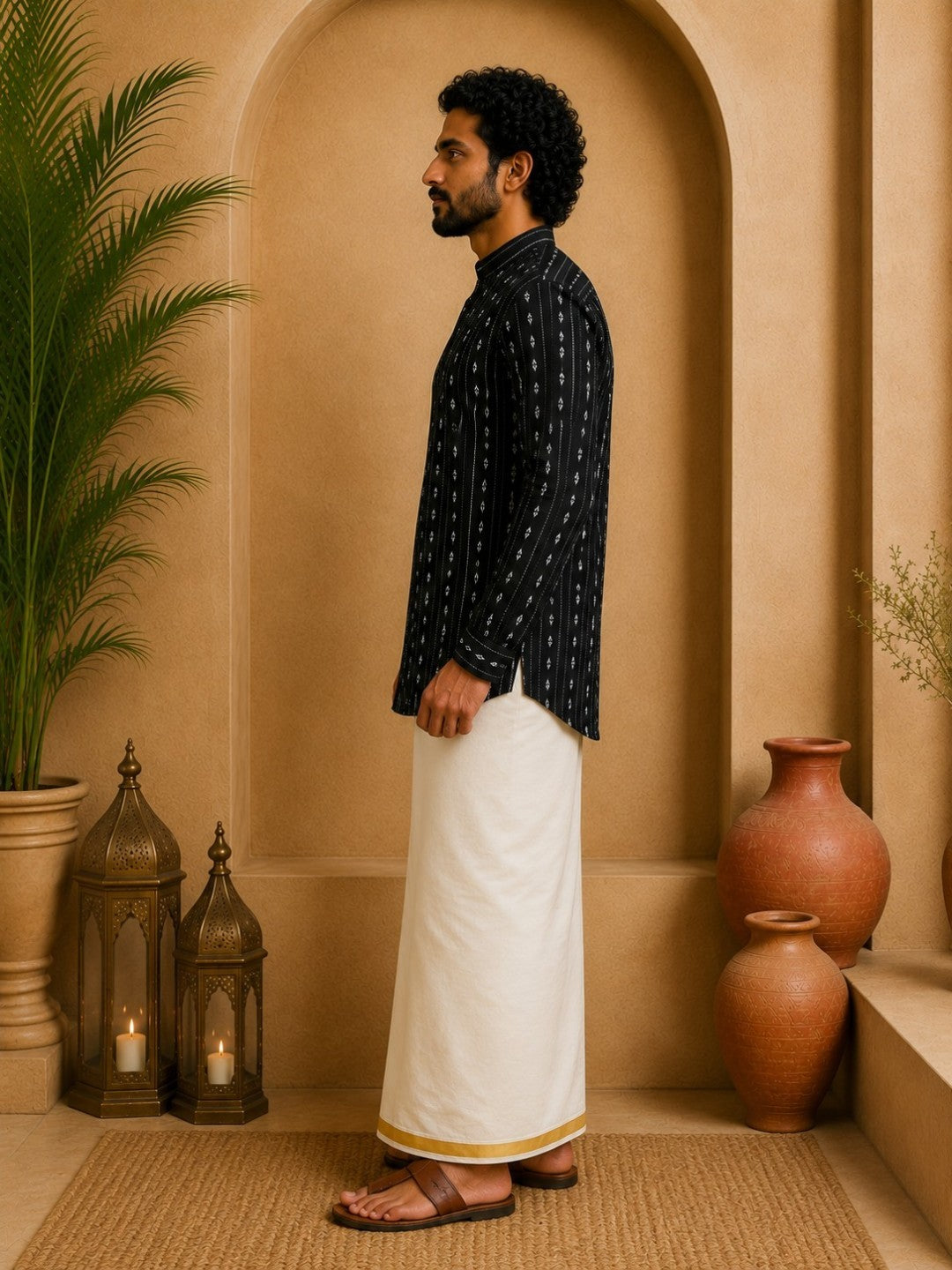 Tattva Woven Design Thread Work Super Short Kurta