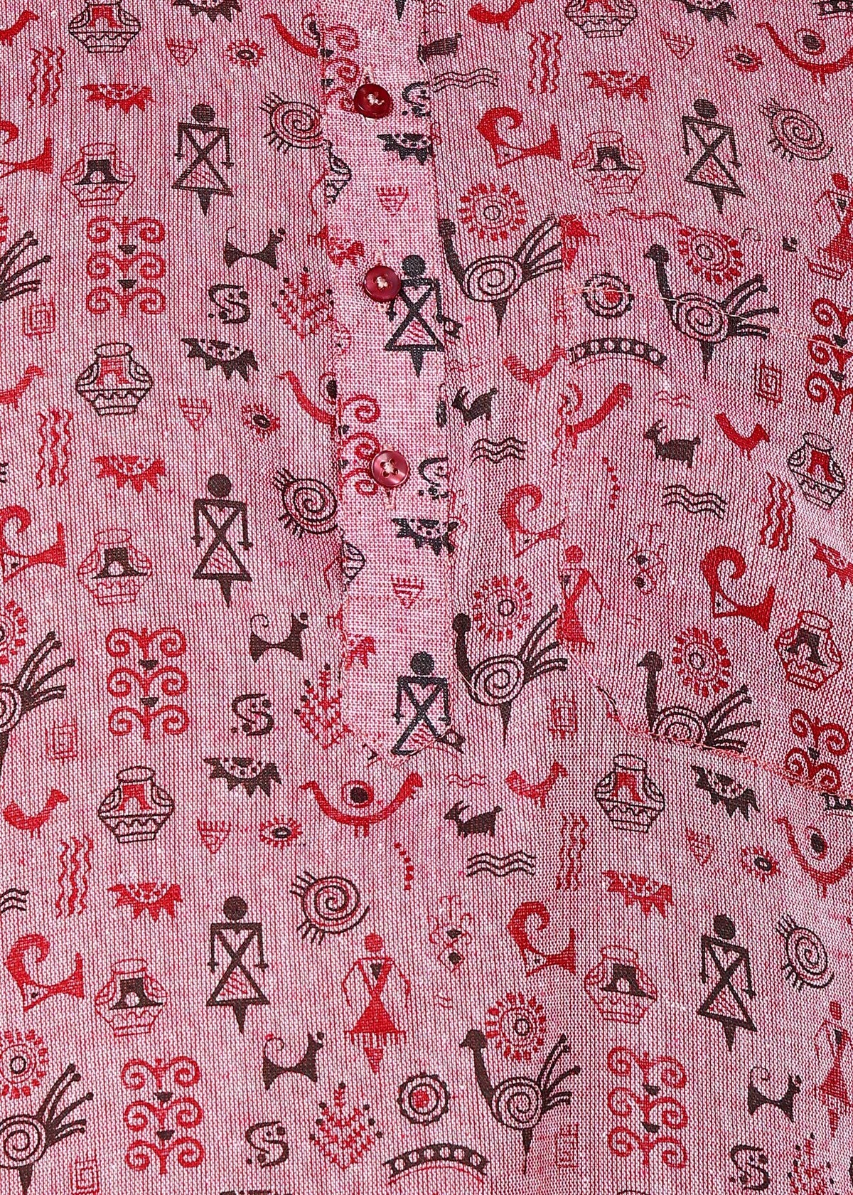 Tattva Men Tribal Printed Short Kurta