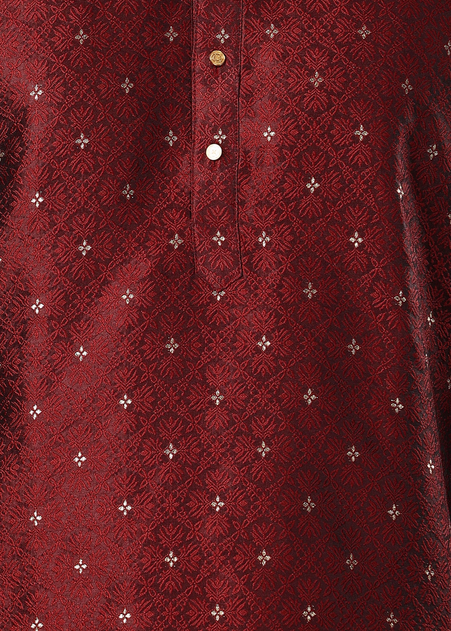 Tattva Maroon Toned Woven Design Short Kurta