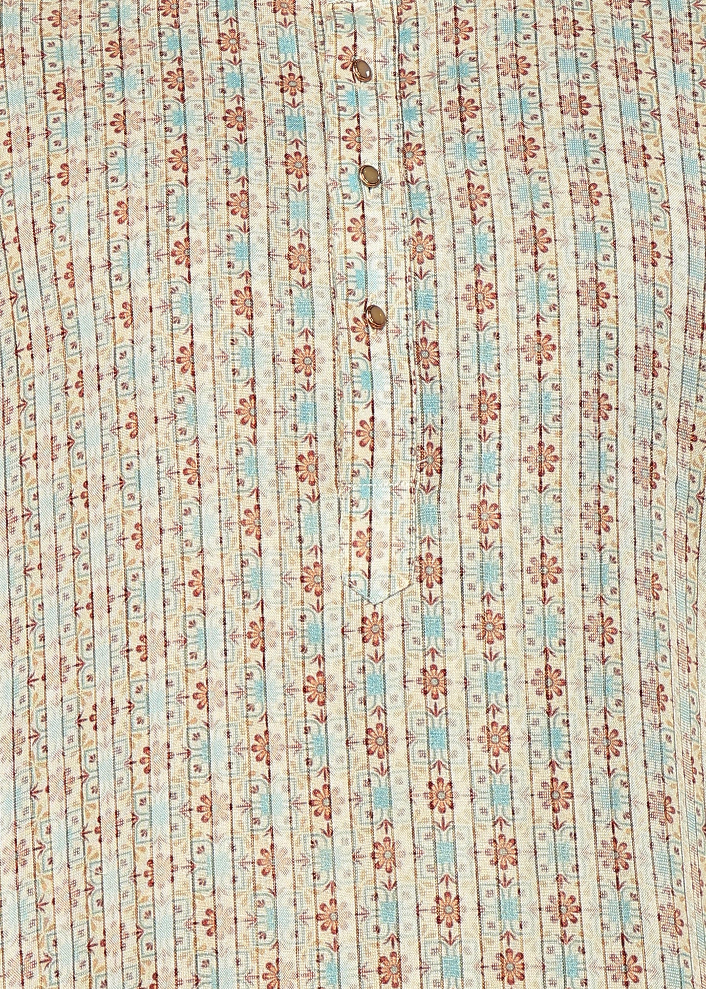 Tattva Men Floral and Striped Short Kurta