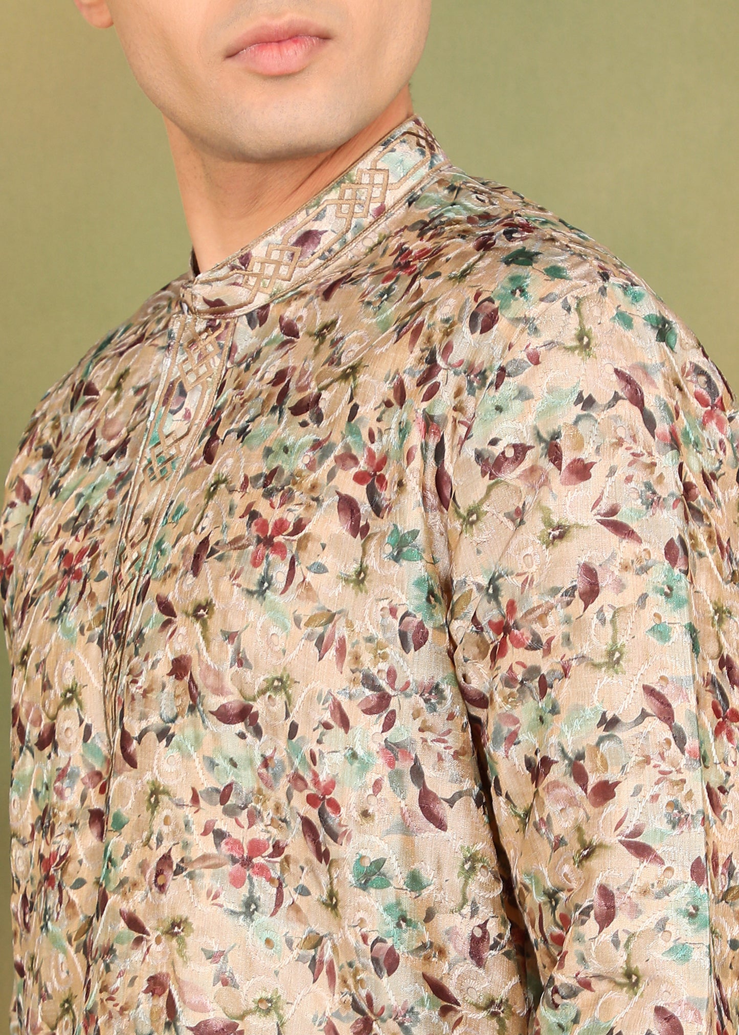 Tattva Men Tan colored Short Kurta