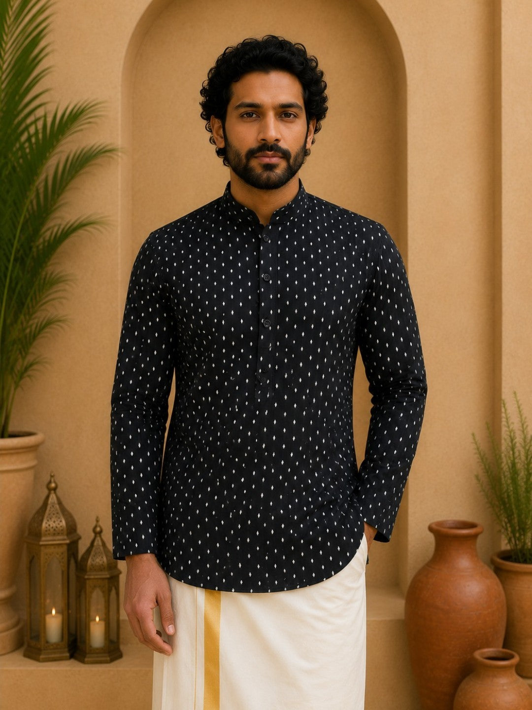 Tattva Woven Design Thread Work Super Short Kurta