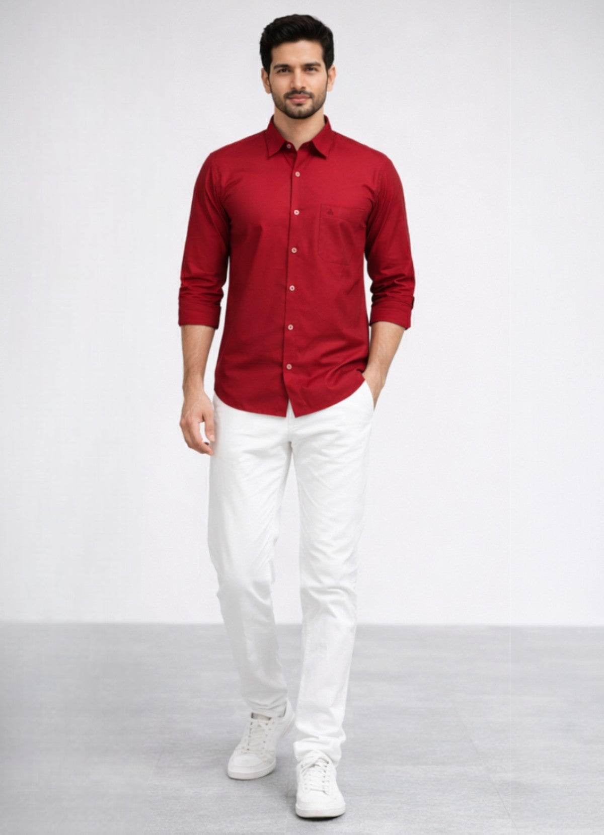 Tattva Men Solid Premium Polyester Casual Shirt