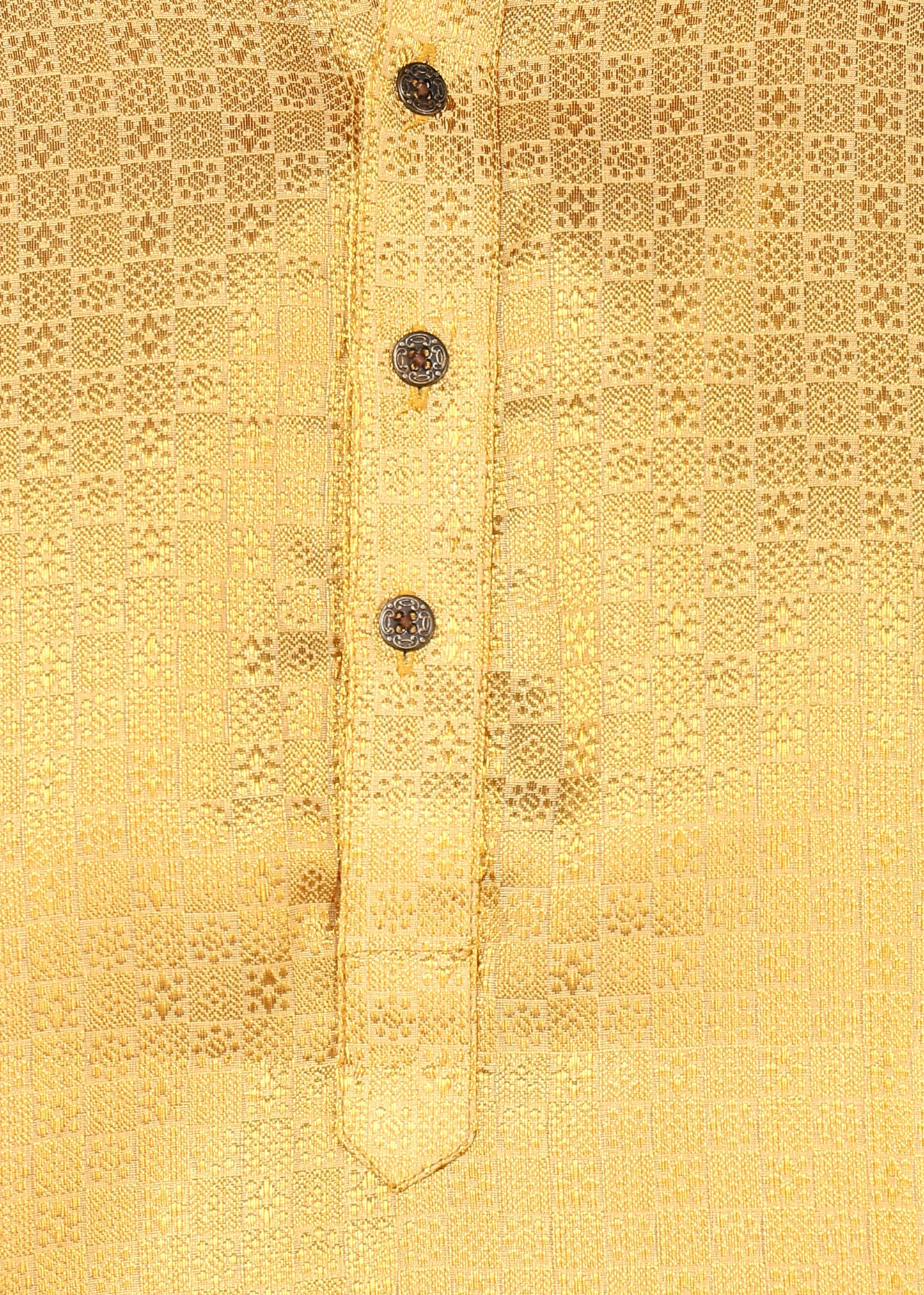 Tattva Men Woven Design Band Collar Straight Kurta