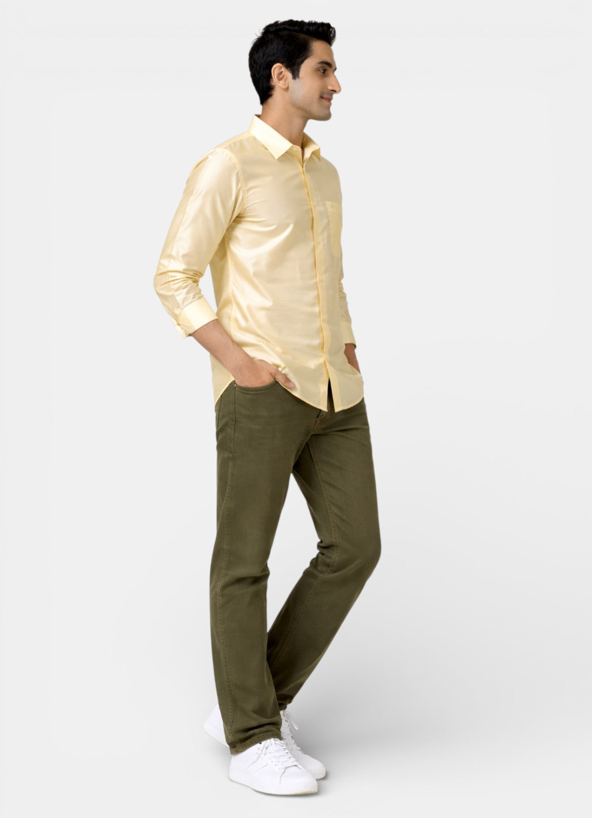 Tattva Men Solid Premium Polyester Casual Shirt