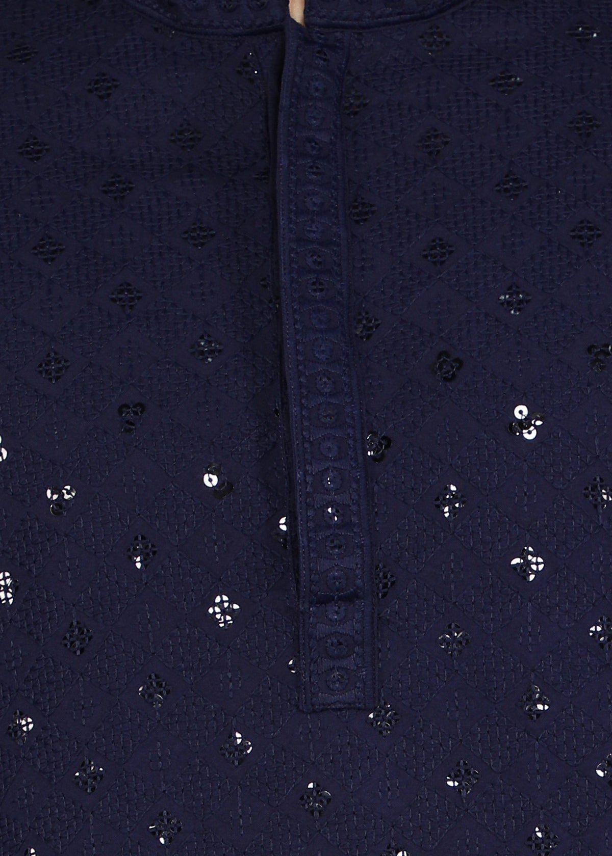 Tattva Men Navy Blue Short Kurta