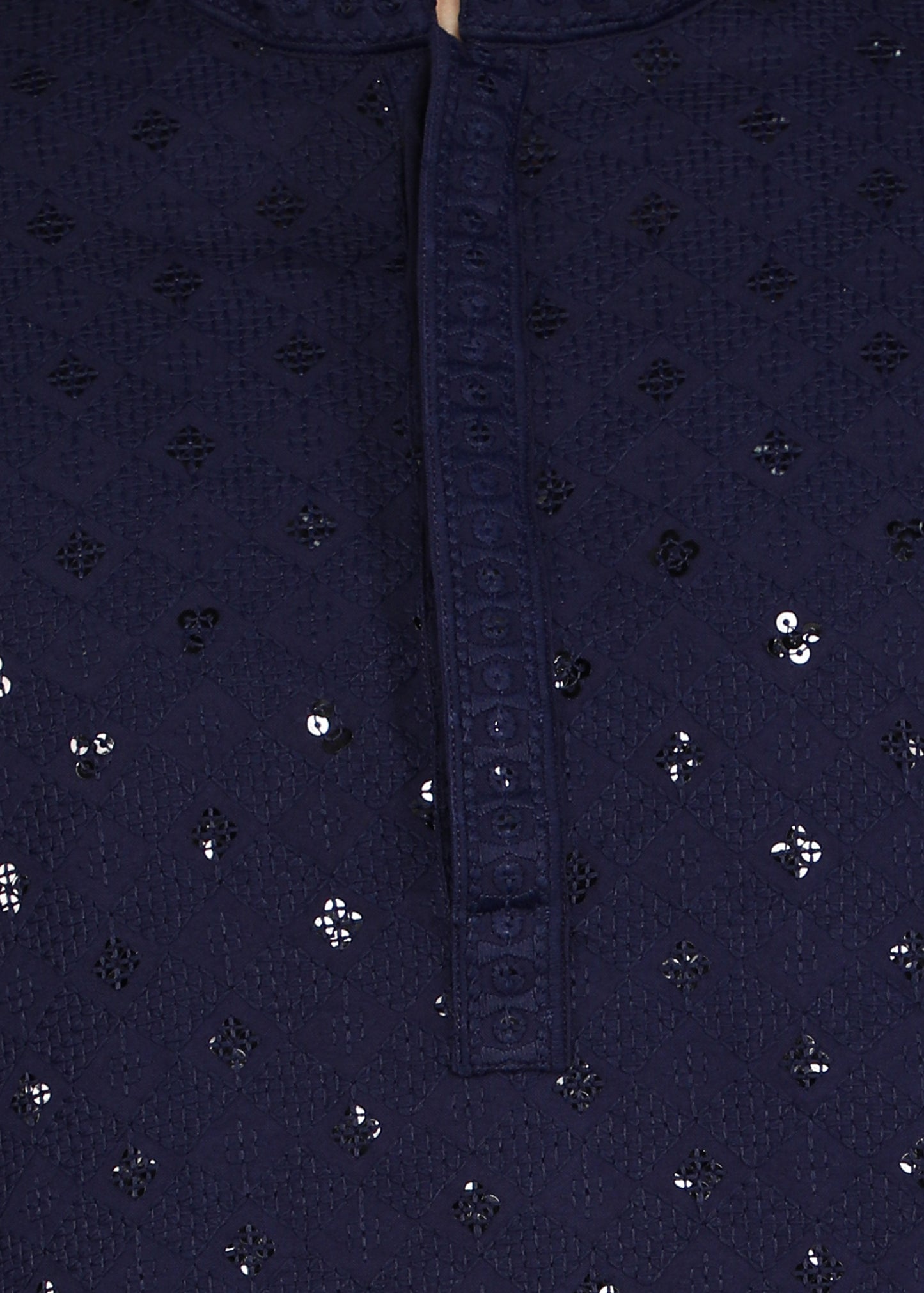 Tattva Men Navy Blue Short Kurta