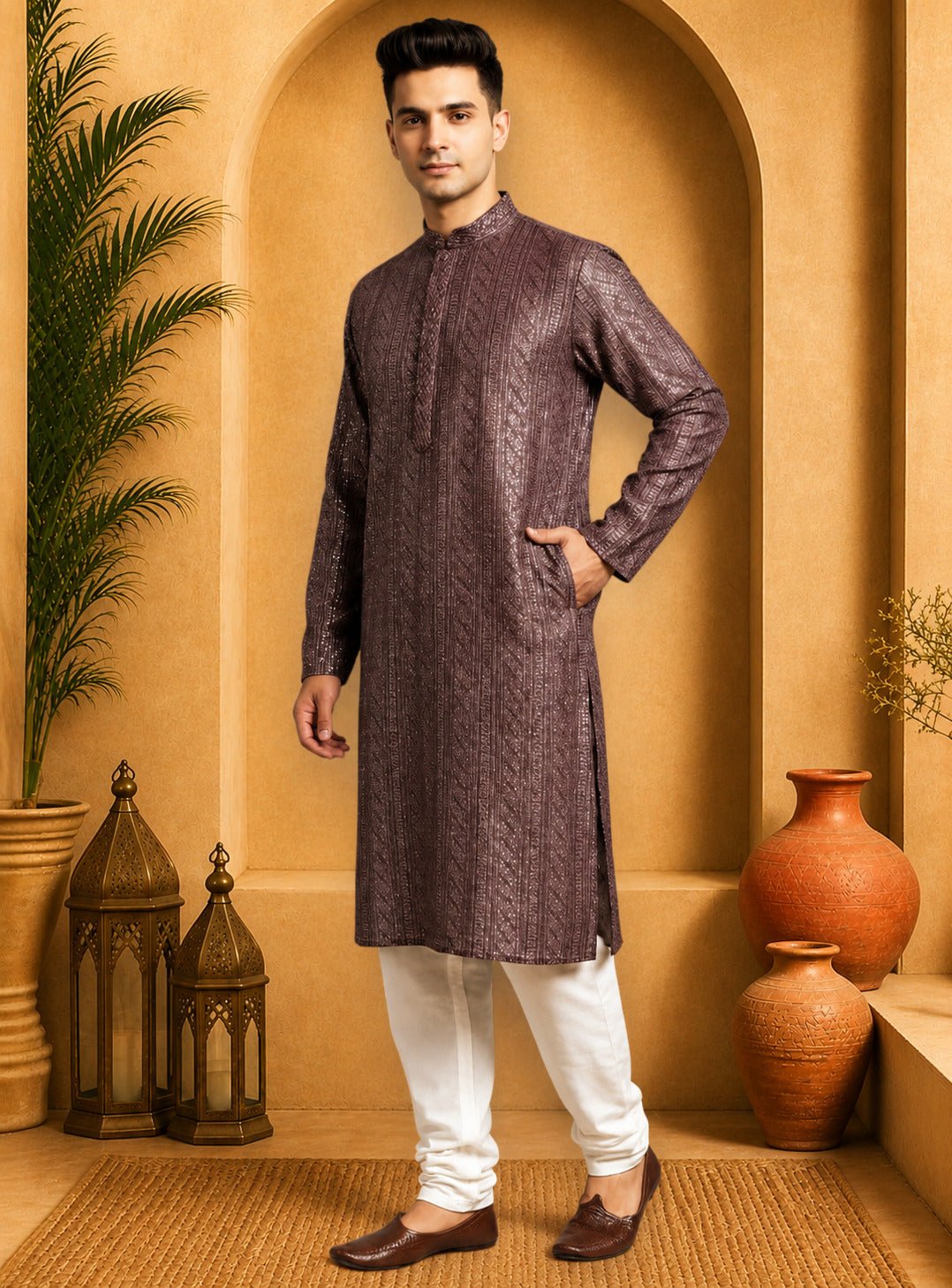 Tattva Men Printed Regular Kurta with Pyjama