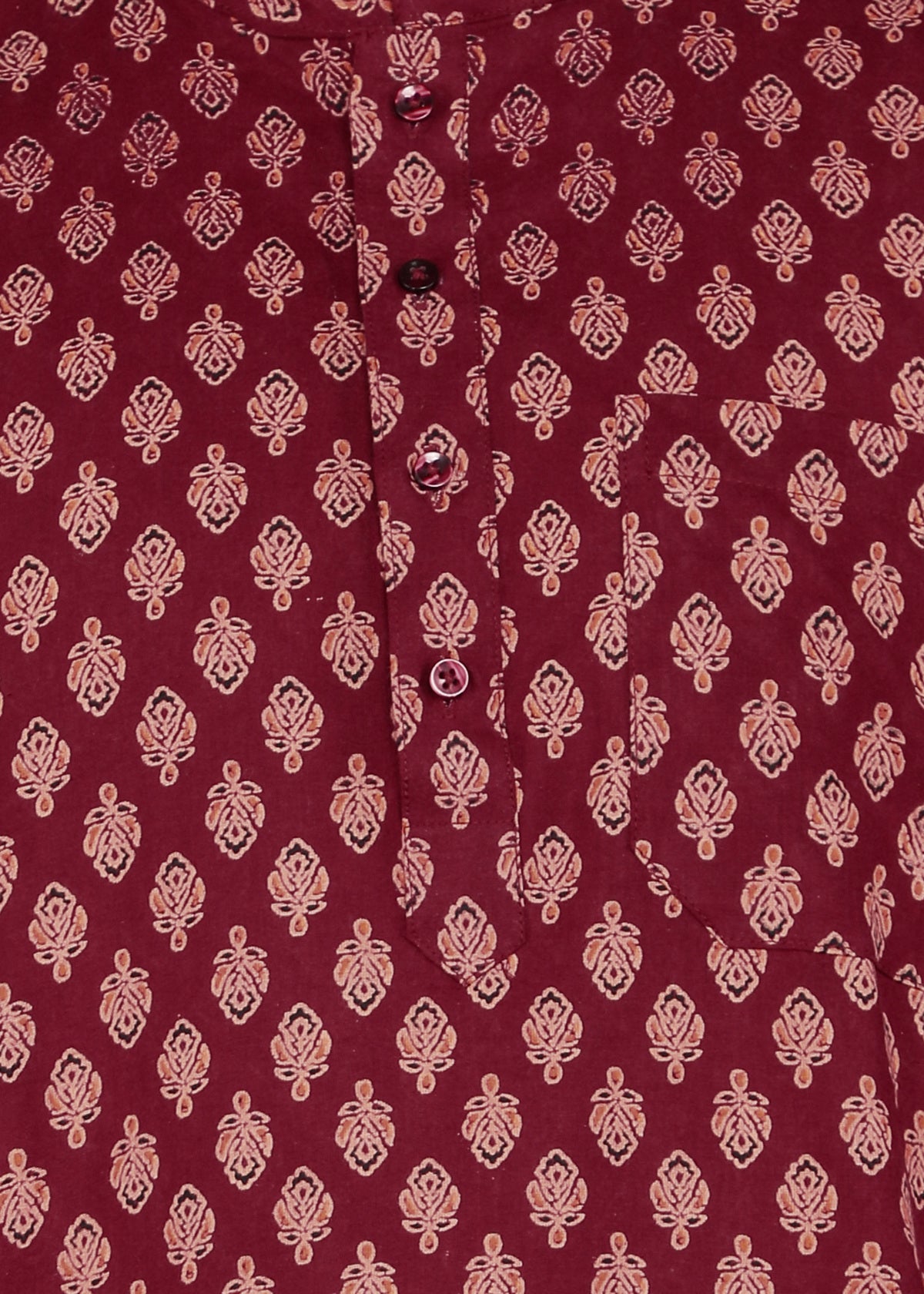Tattva Men Maroon Short Kurta