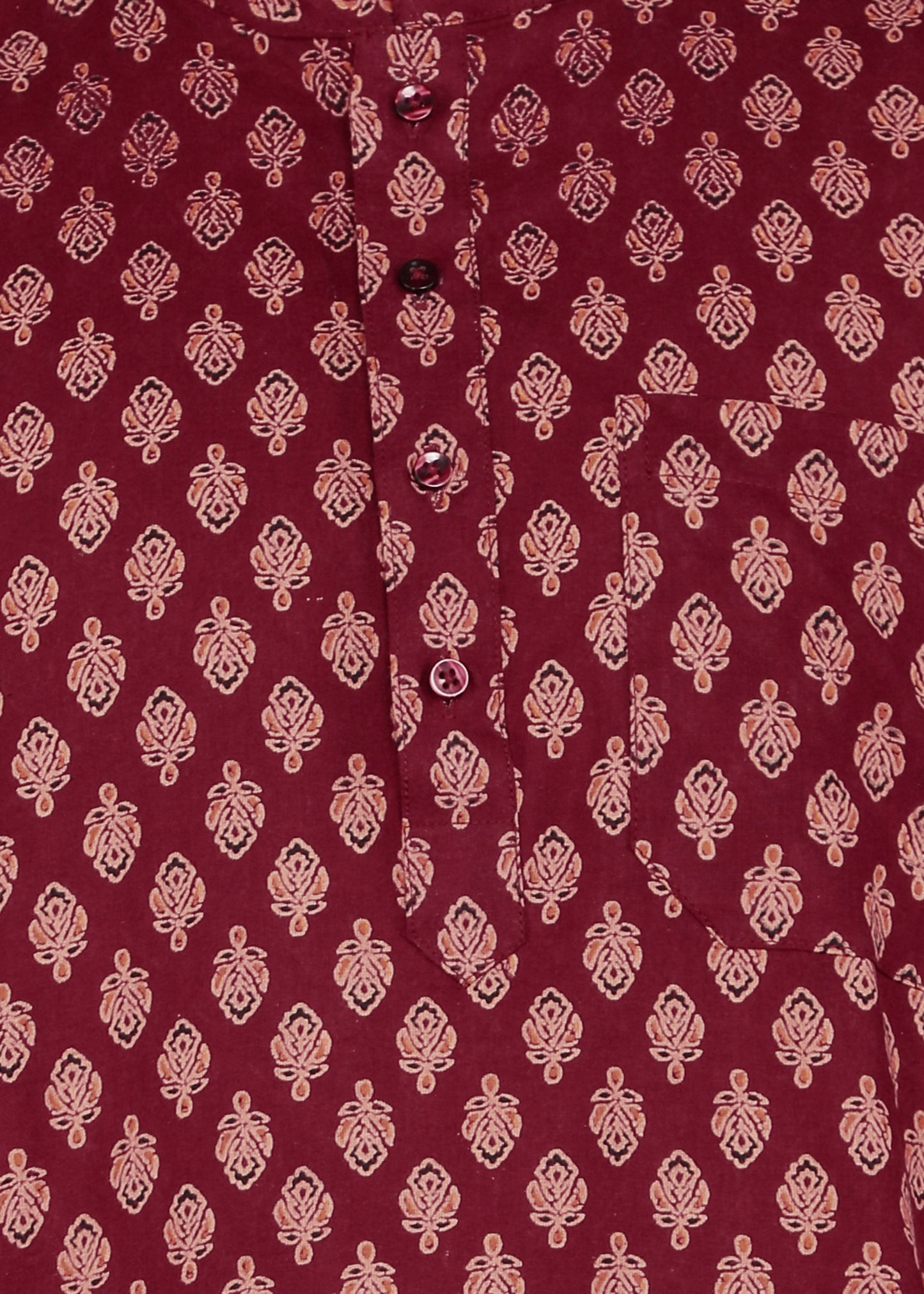 Tattva Men Maroon Short Kurta