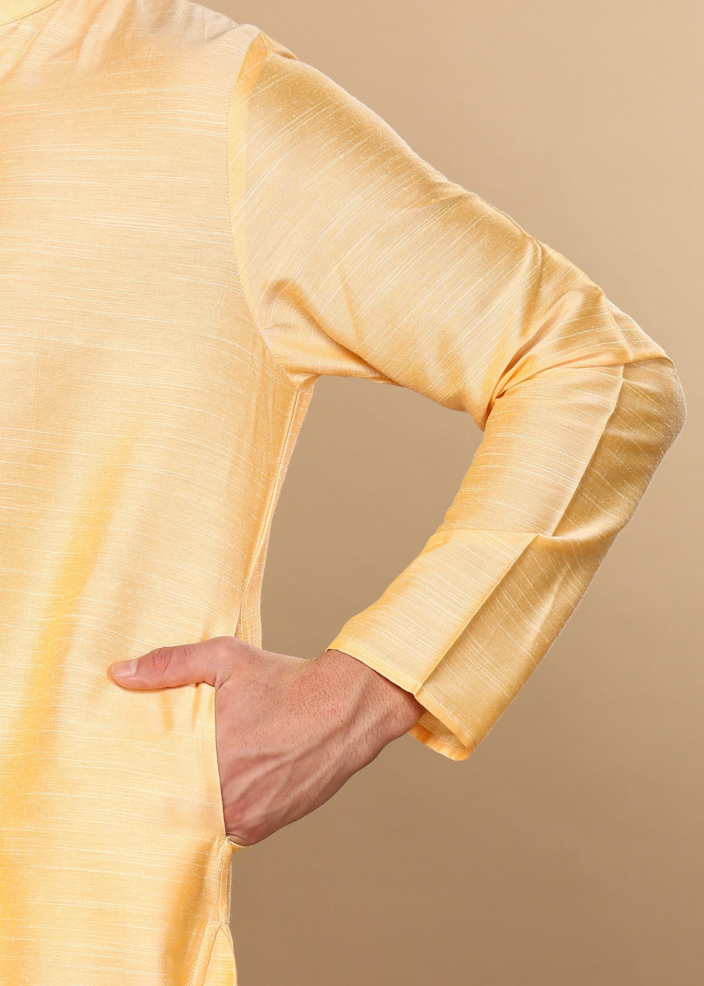 Tattva Yellow Toned Solid Short Straight Kurta