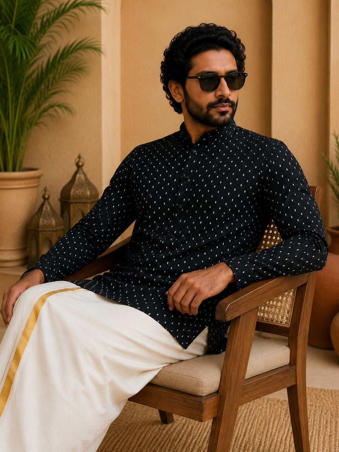 Tattva Woven Design Thread Work Super Short Kurta