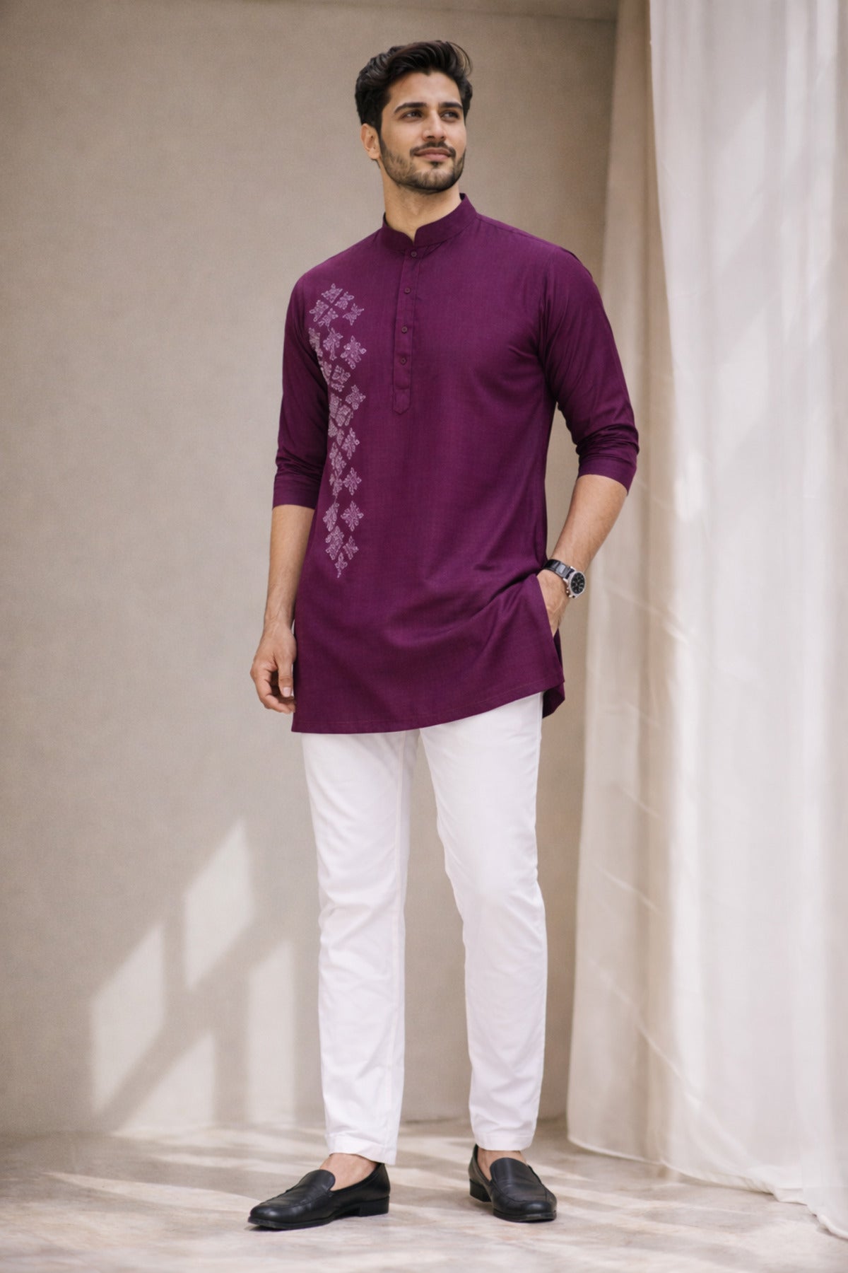 Tattva Men Premium Cotton Printed Straight Kurta