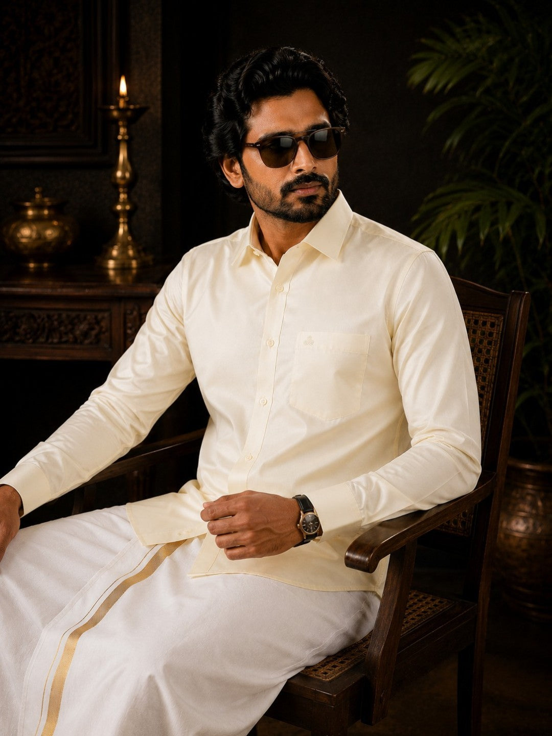 Tattva Mens White Solid Shirt