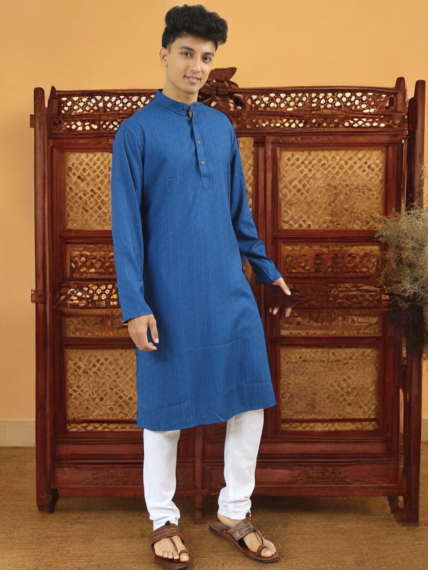 Tattva Men Cotton Blend Kurta Pyjama Set