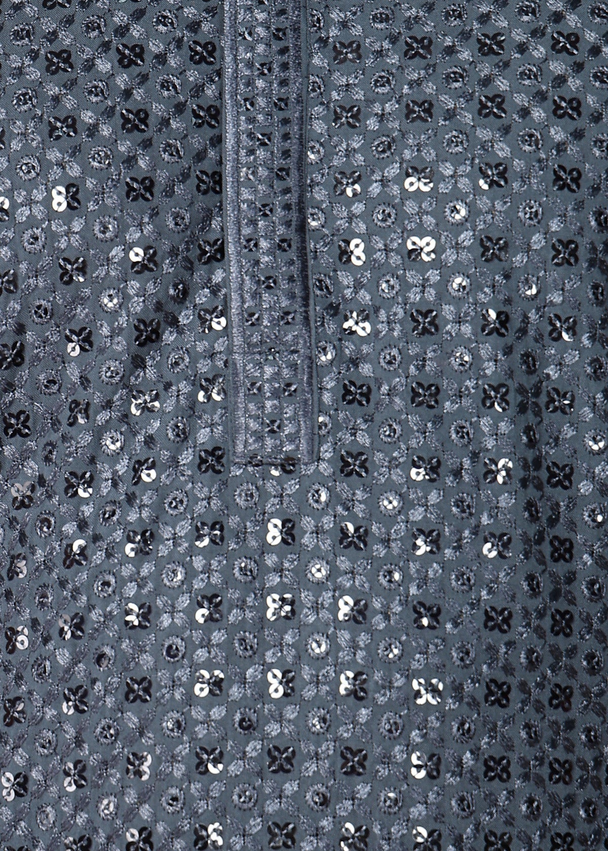 Tattva Blue Toned Sequined Thread Work Long Kurta With Pyjama