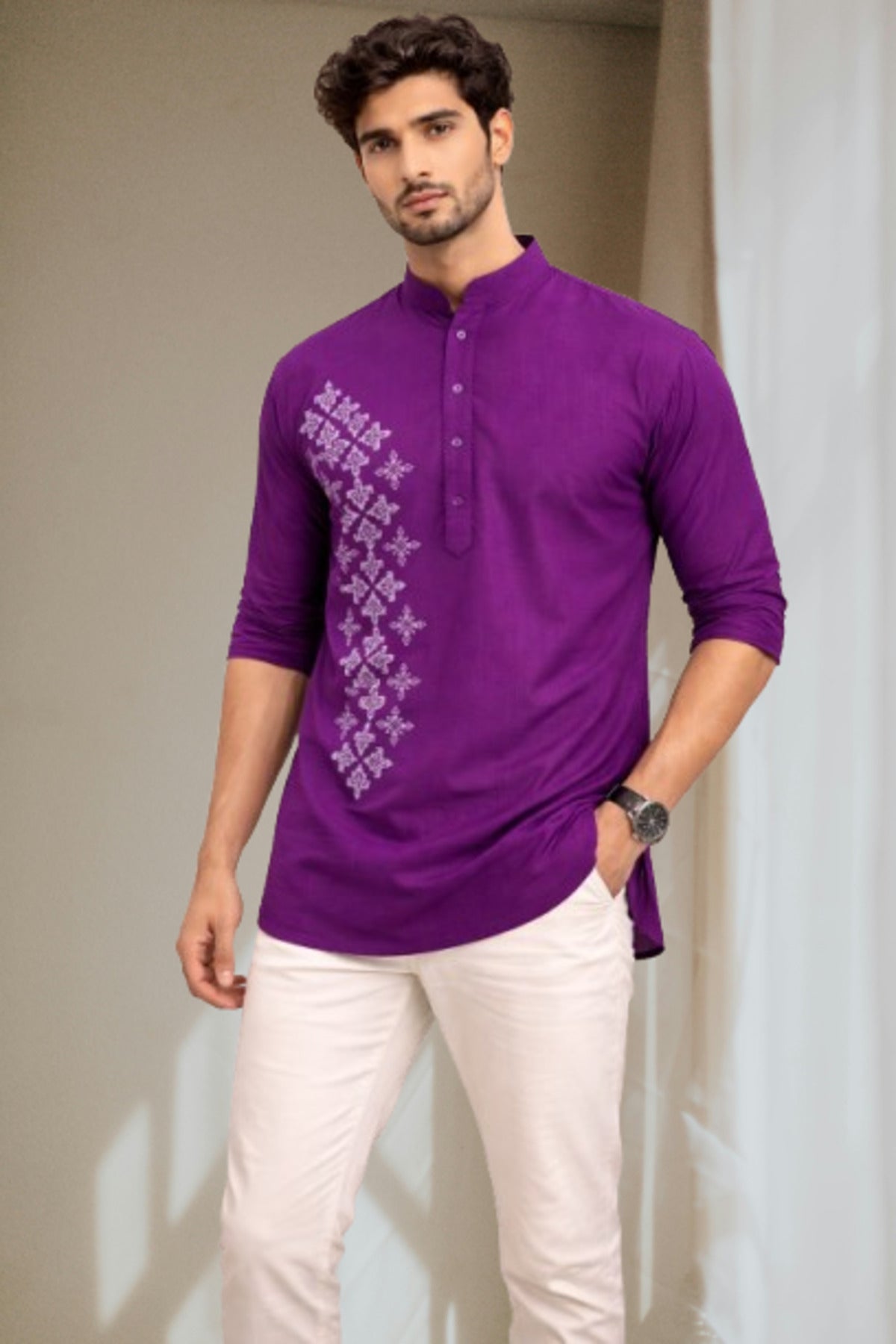 Tattva Men Premium Cotton Printed Straight Kurta