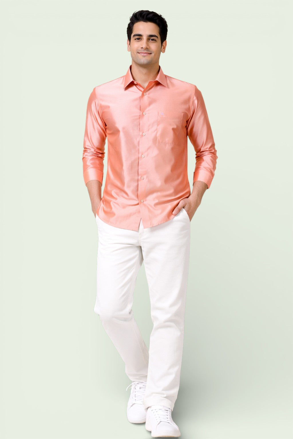 Tattva Men Solid Premium Polyester Casual Shirt