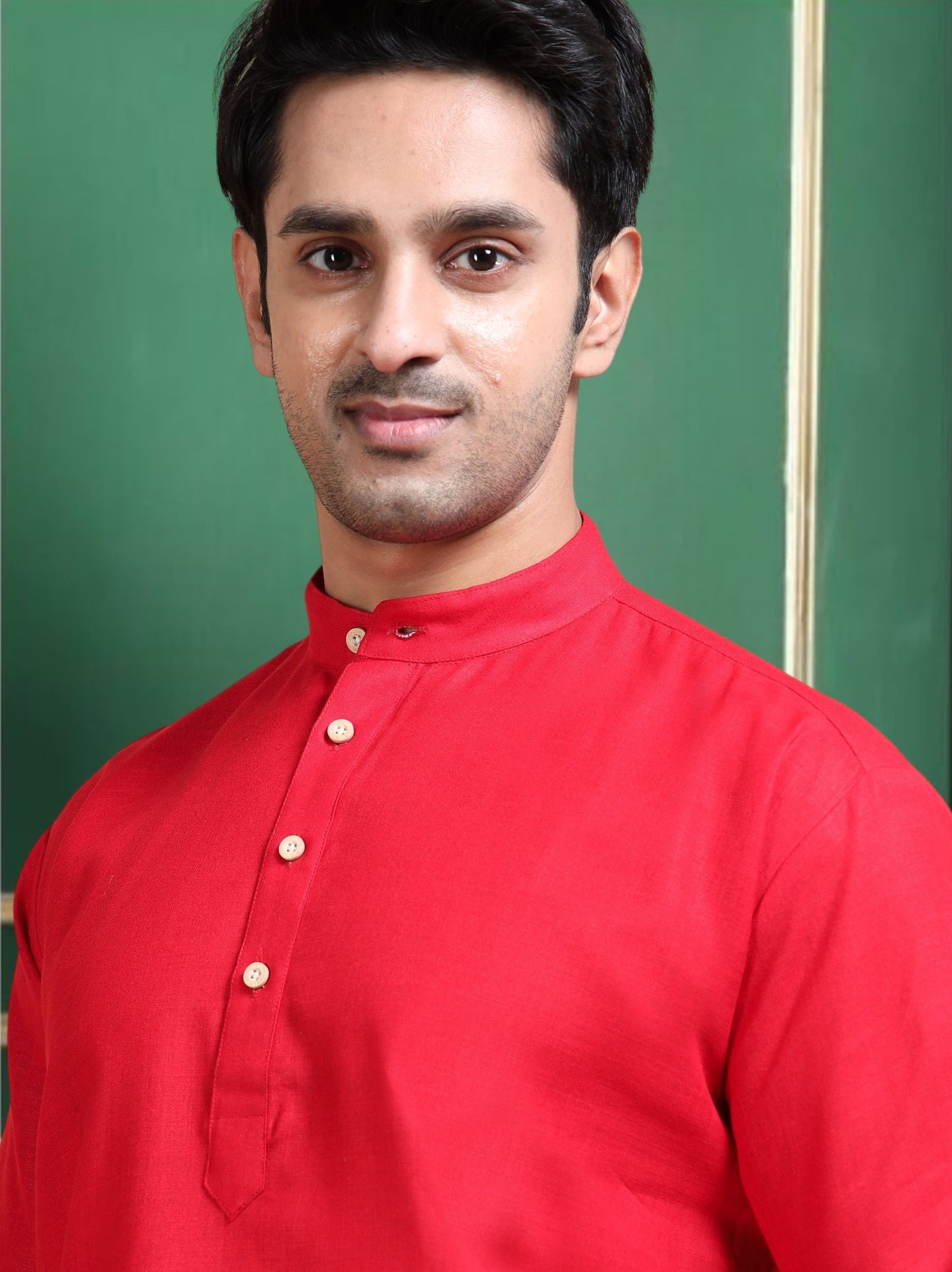 Tattva Solid Mandarin Collar Short Kurta