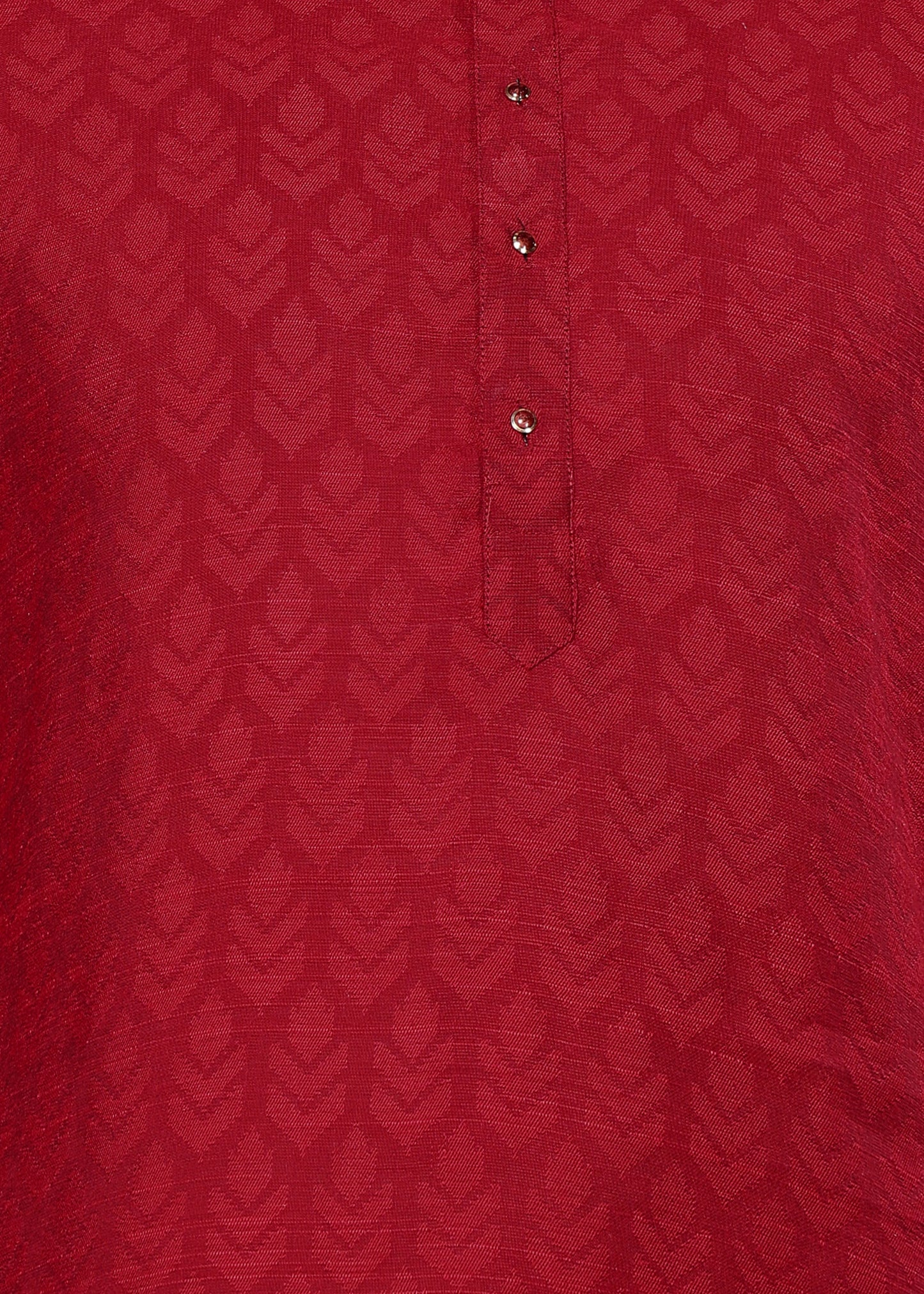 Tattva Men Maroon Colored Floral Embroidered Short Kurta