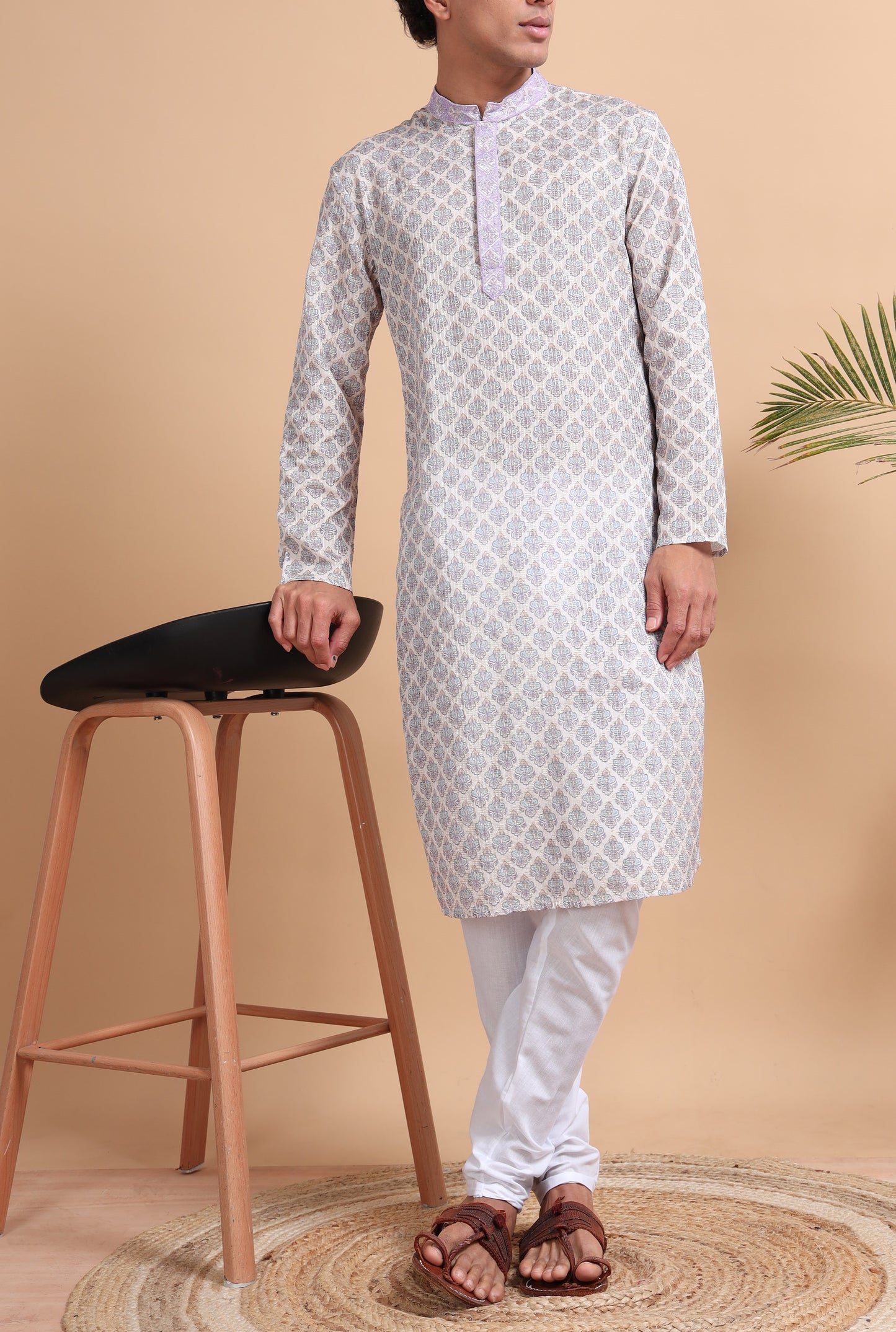 Tattva Men Ethnic Motifs Printed Regular Sequinned Kurta with Pyjamas