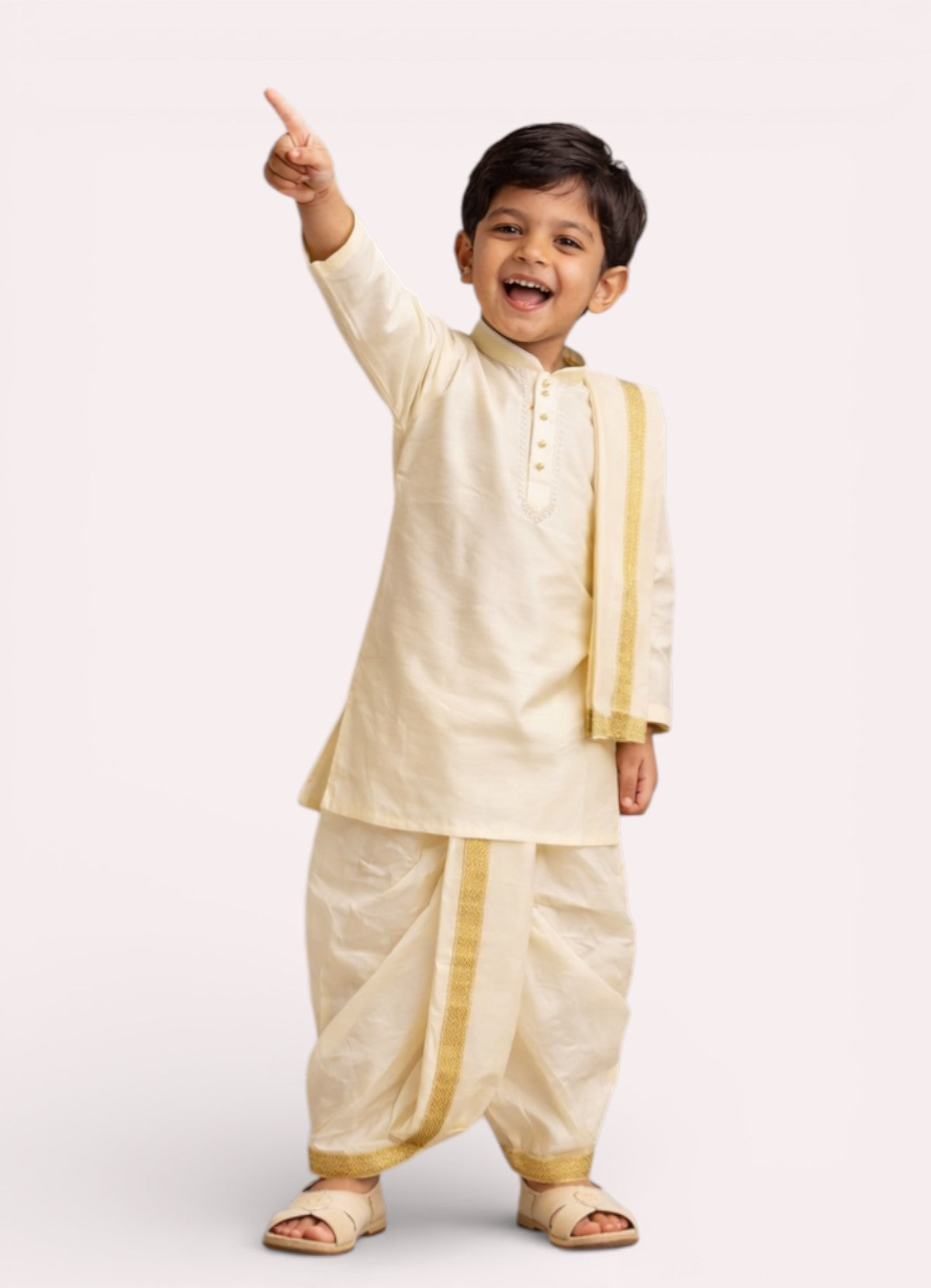 Tattva Boys Art Silk Kurta Dhoti Set