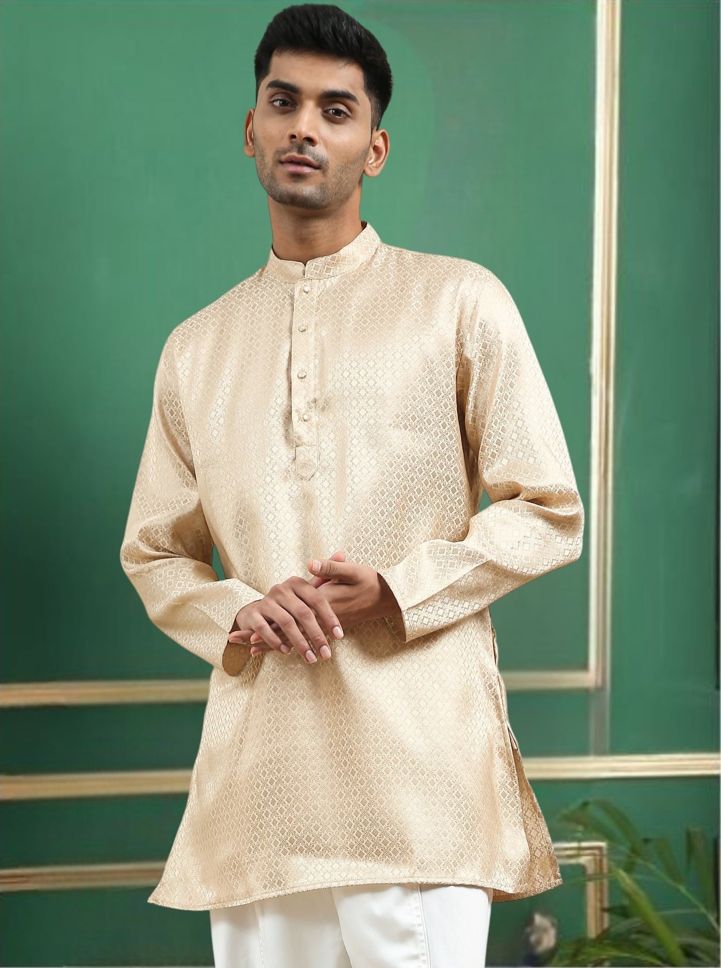 Tattva Mellow Toned brocade Polyster Short Kurta